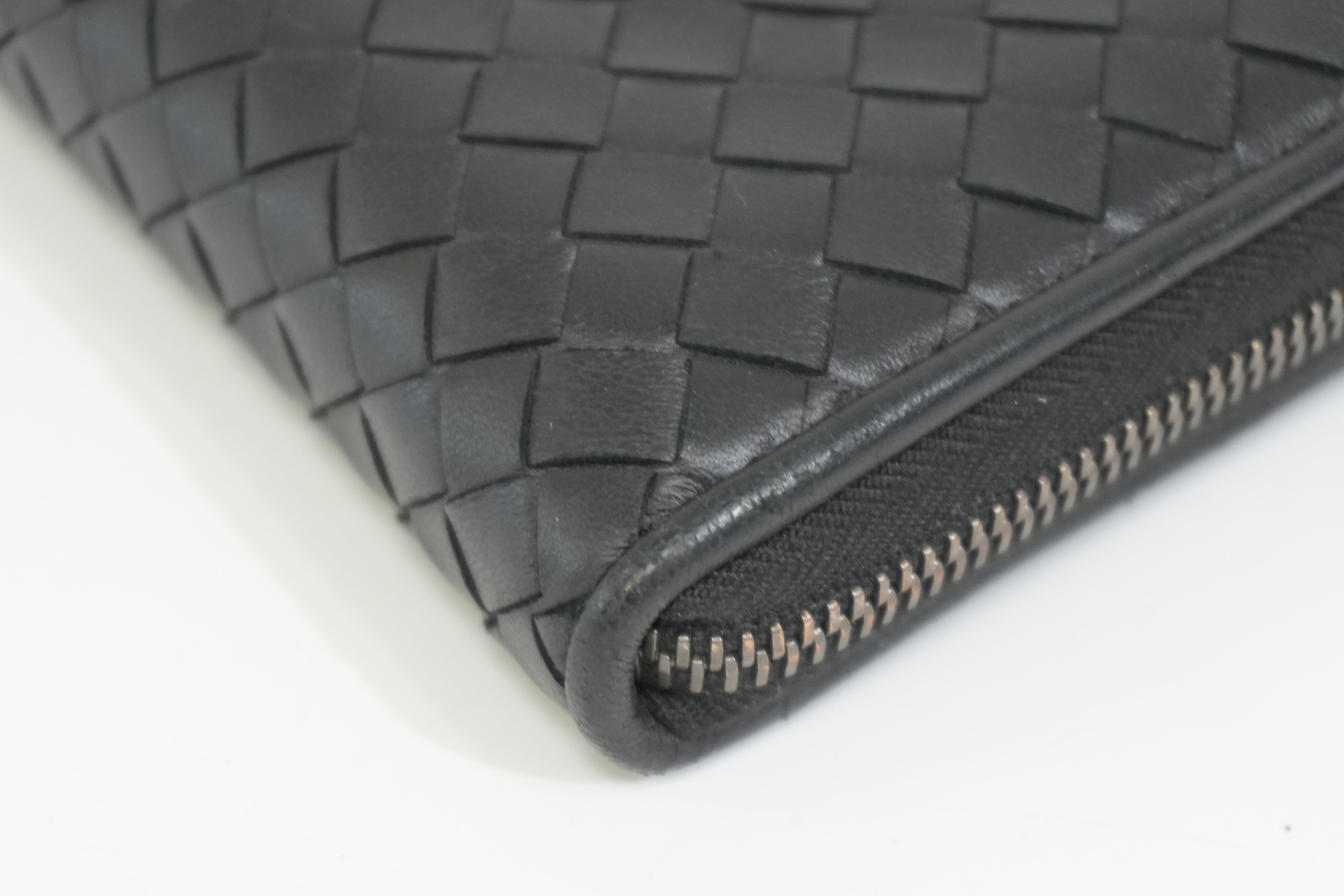 Pre-owned Bottega Zippy Long Wallet Black