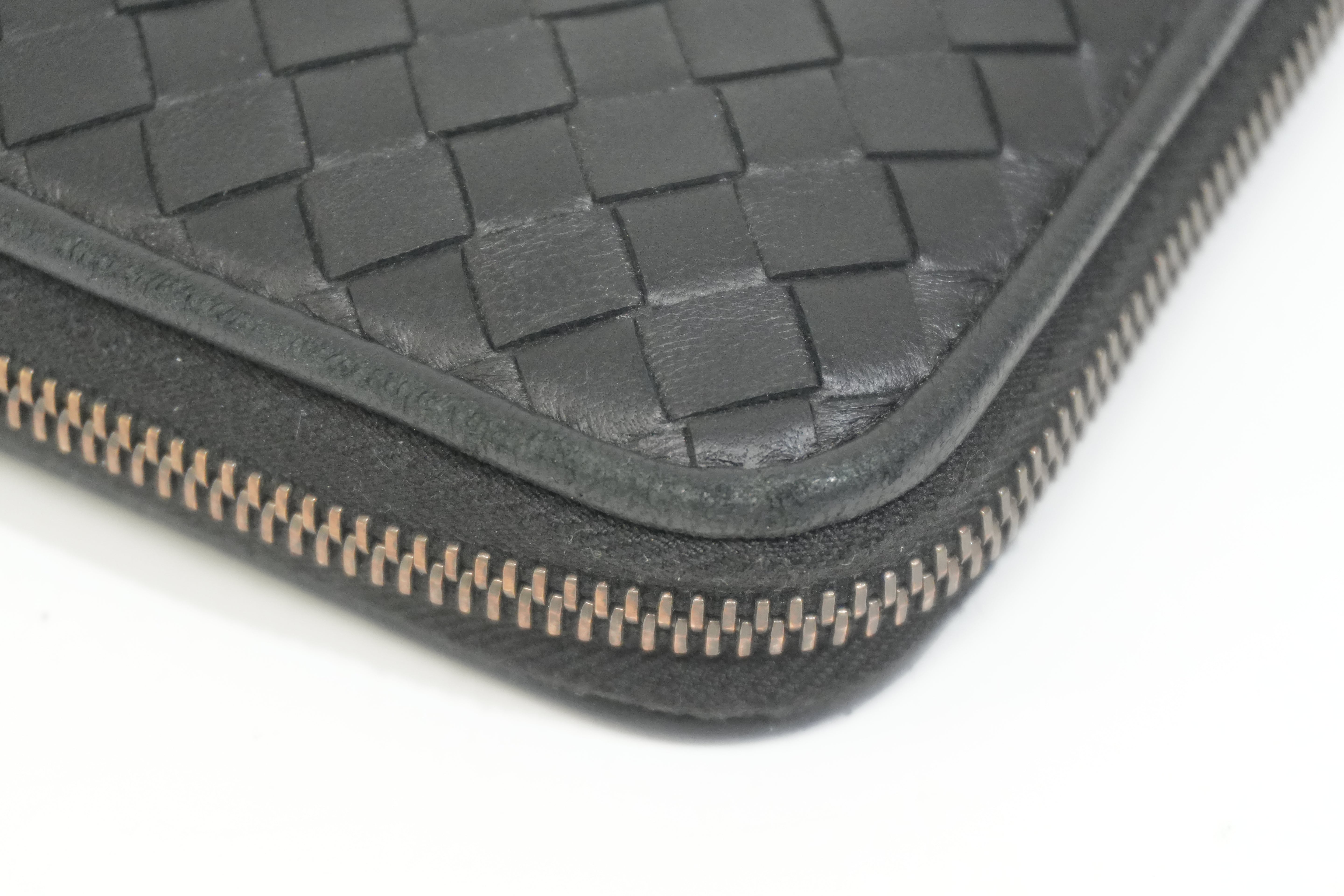 Pre-owned Bottega Zippy Long Wallet Black