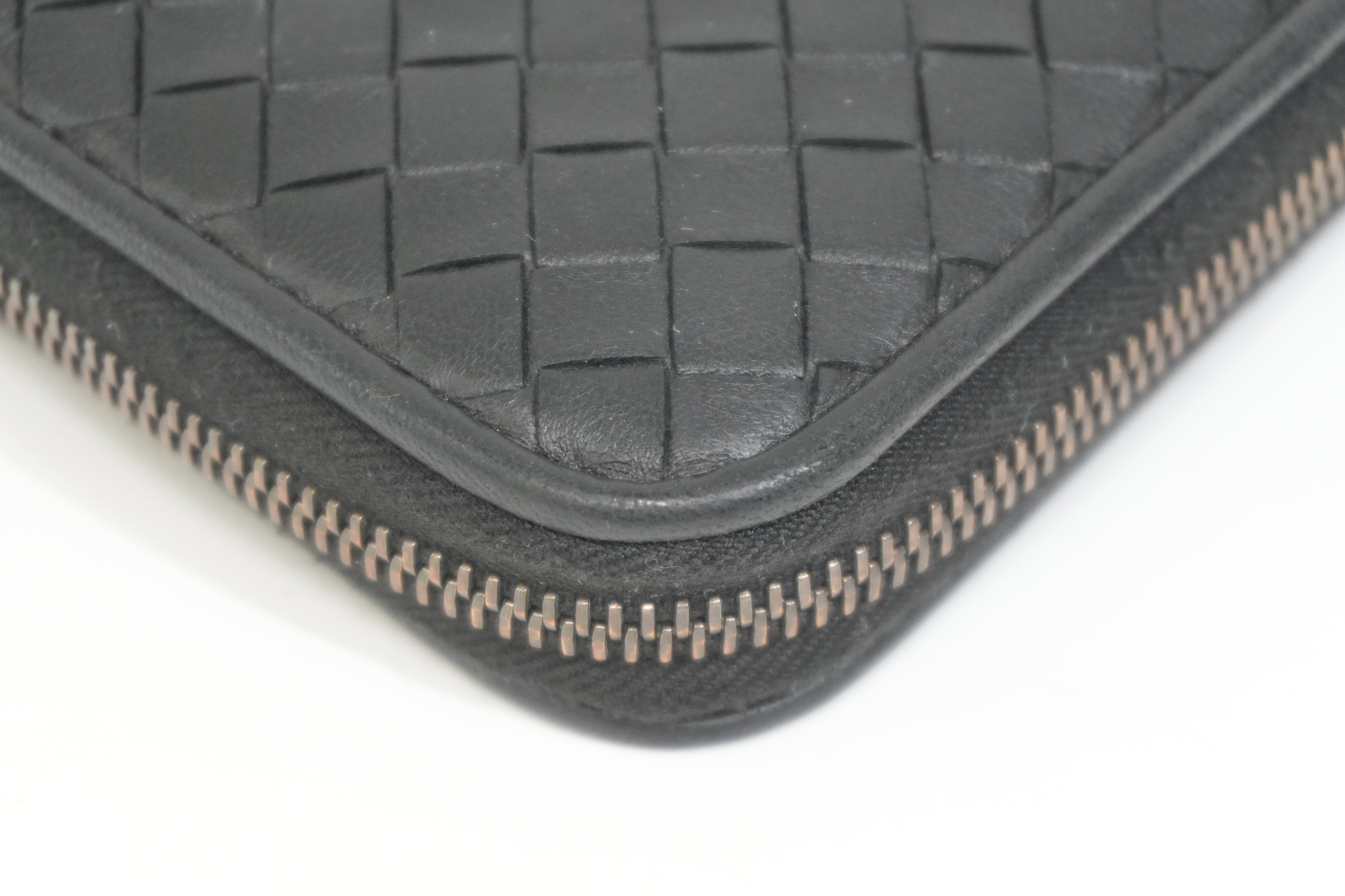 Pre-owned Bottega Zippy Long Wallet Black