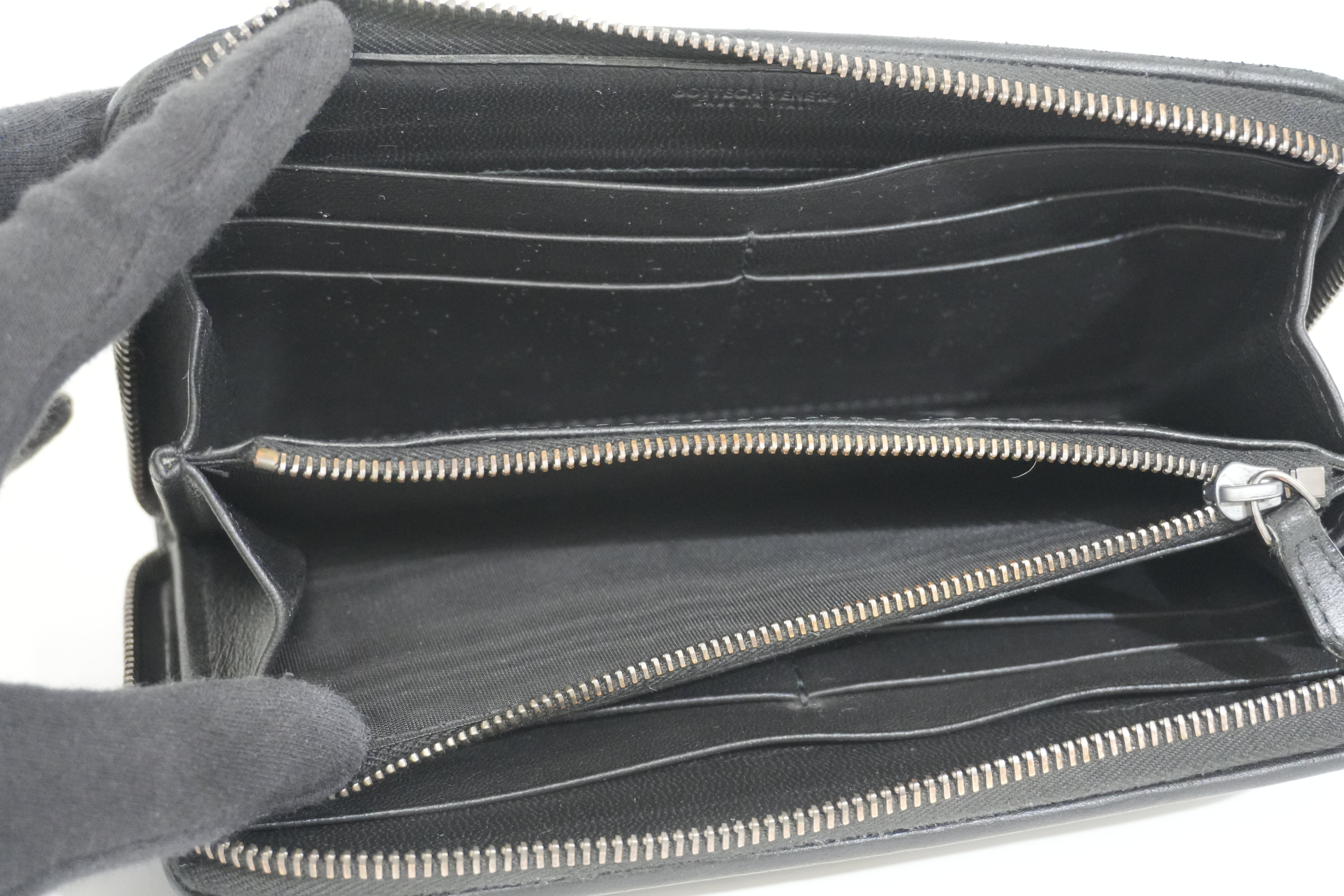 Pre-owned Bottega Zippy Long Wallet Black