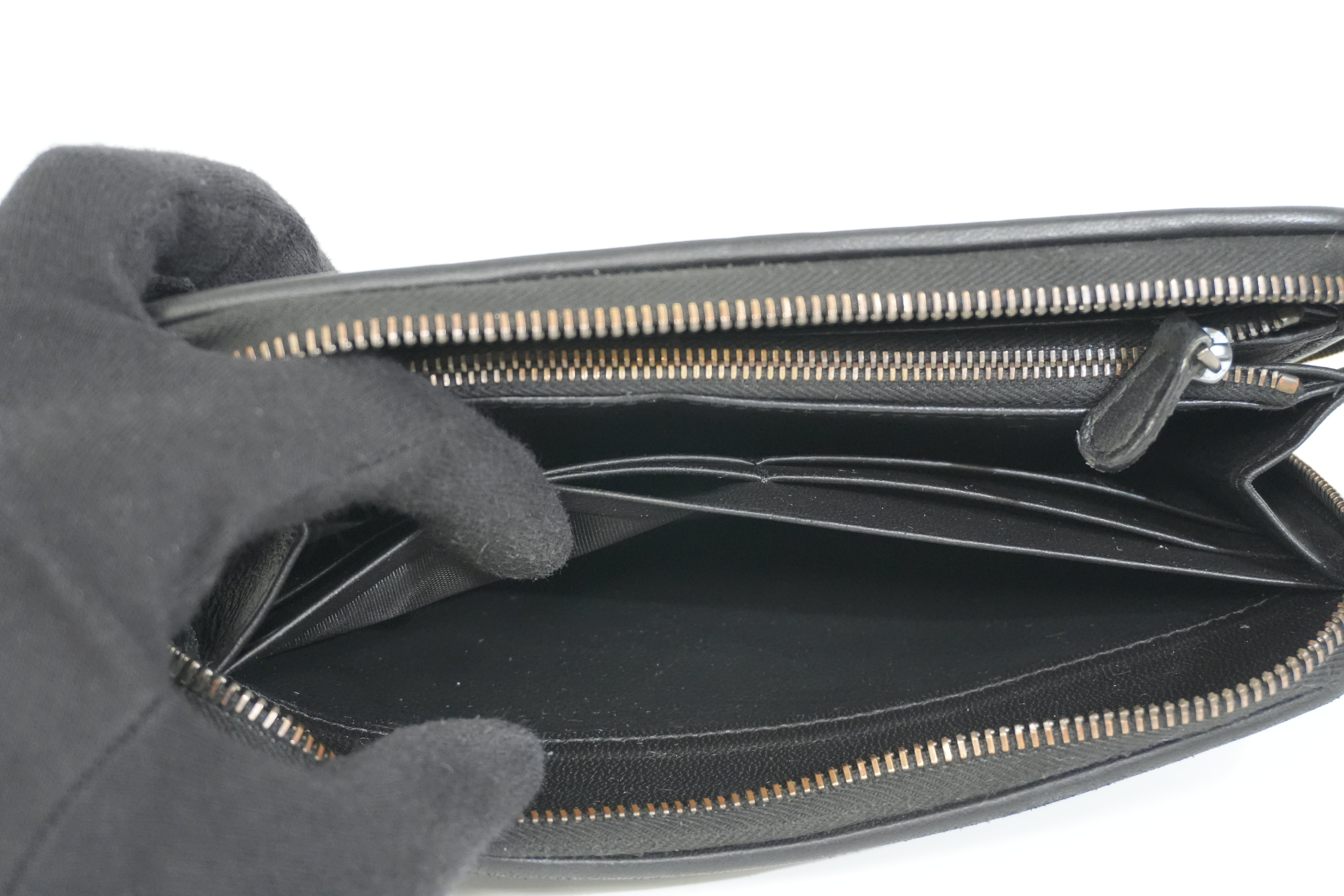 Pre-owned Bottega Zippy Long Wallet Black