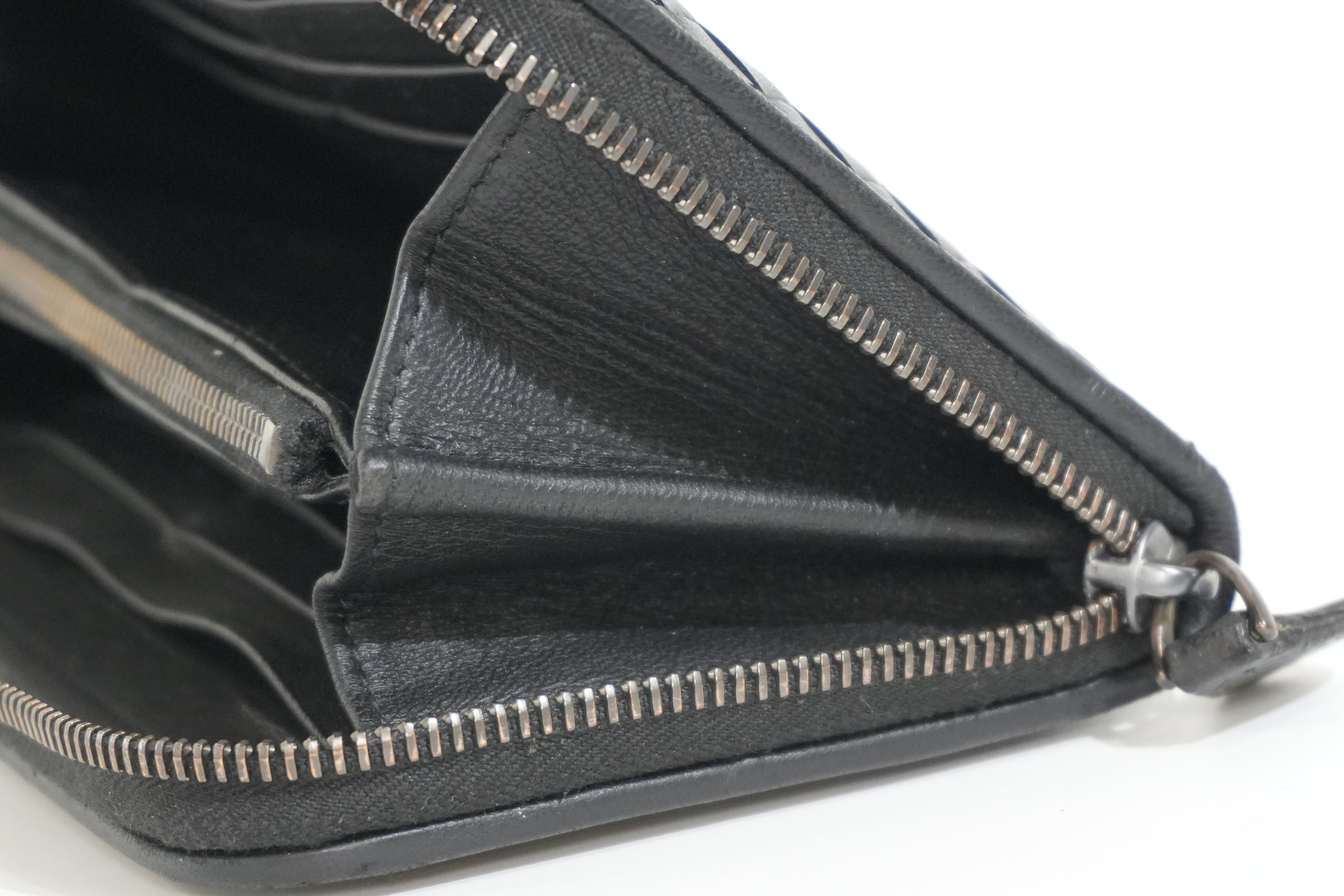 Pre-owned Bottega Zippy Long Wallet Black