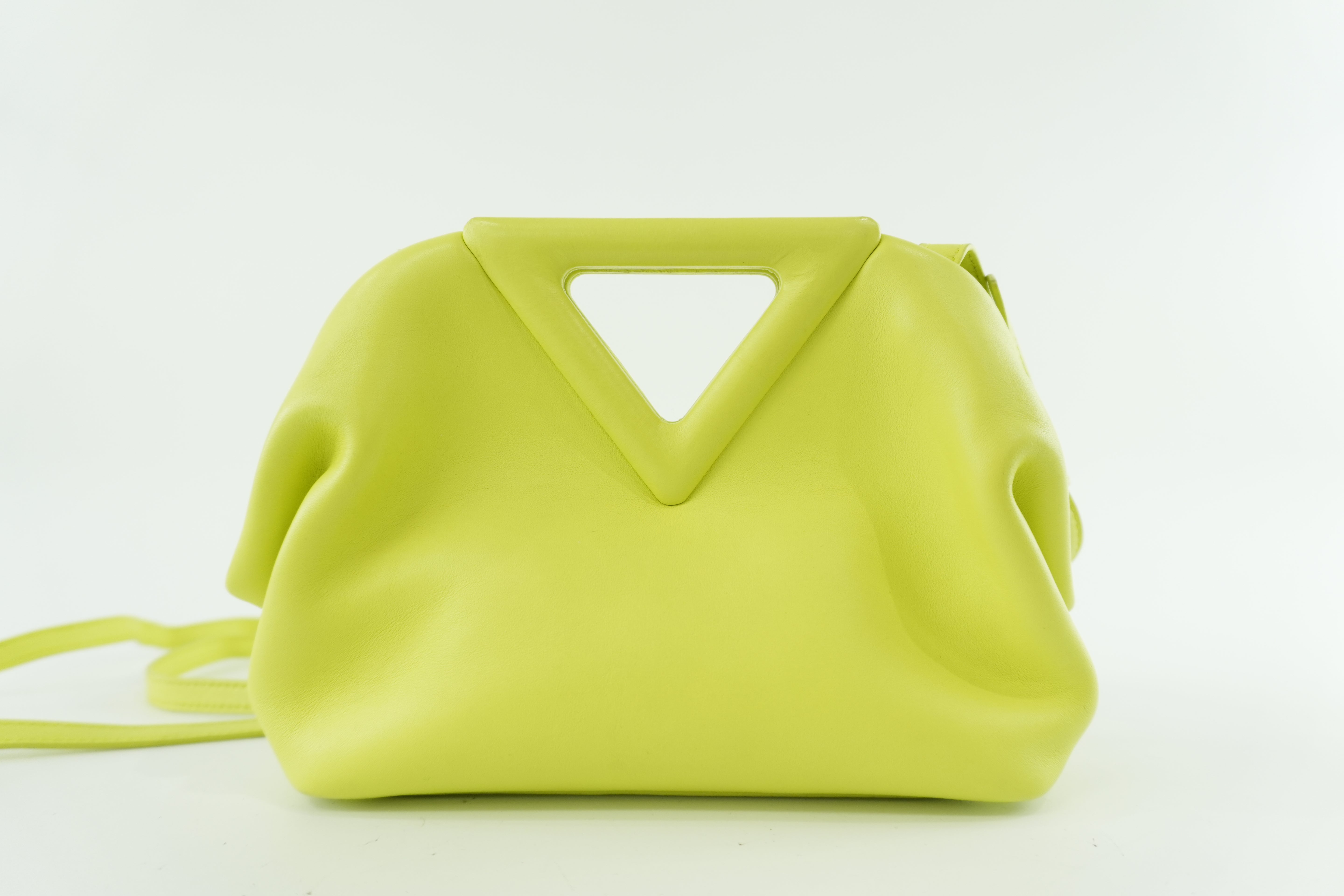 Pre-owned Bottega Leather Magnetic Shoulder Bag Light Green Used