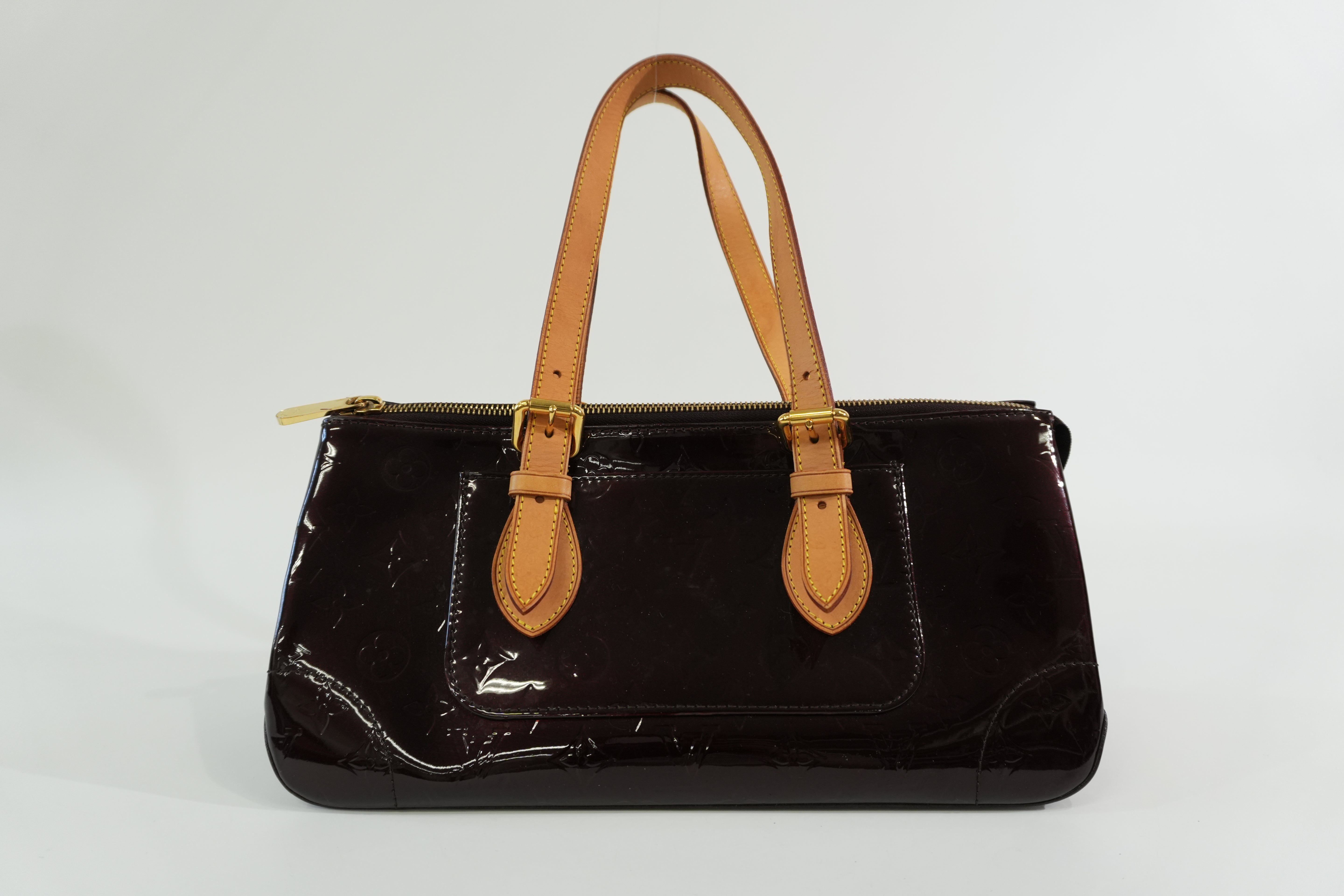 Pre-owned Louis Vuitton Vernis Rosewood Avenue Handbag Amarante