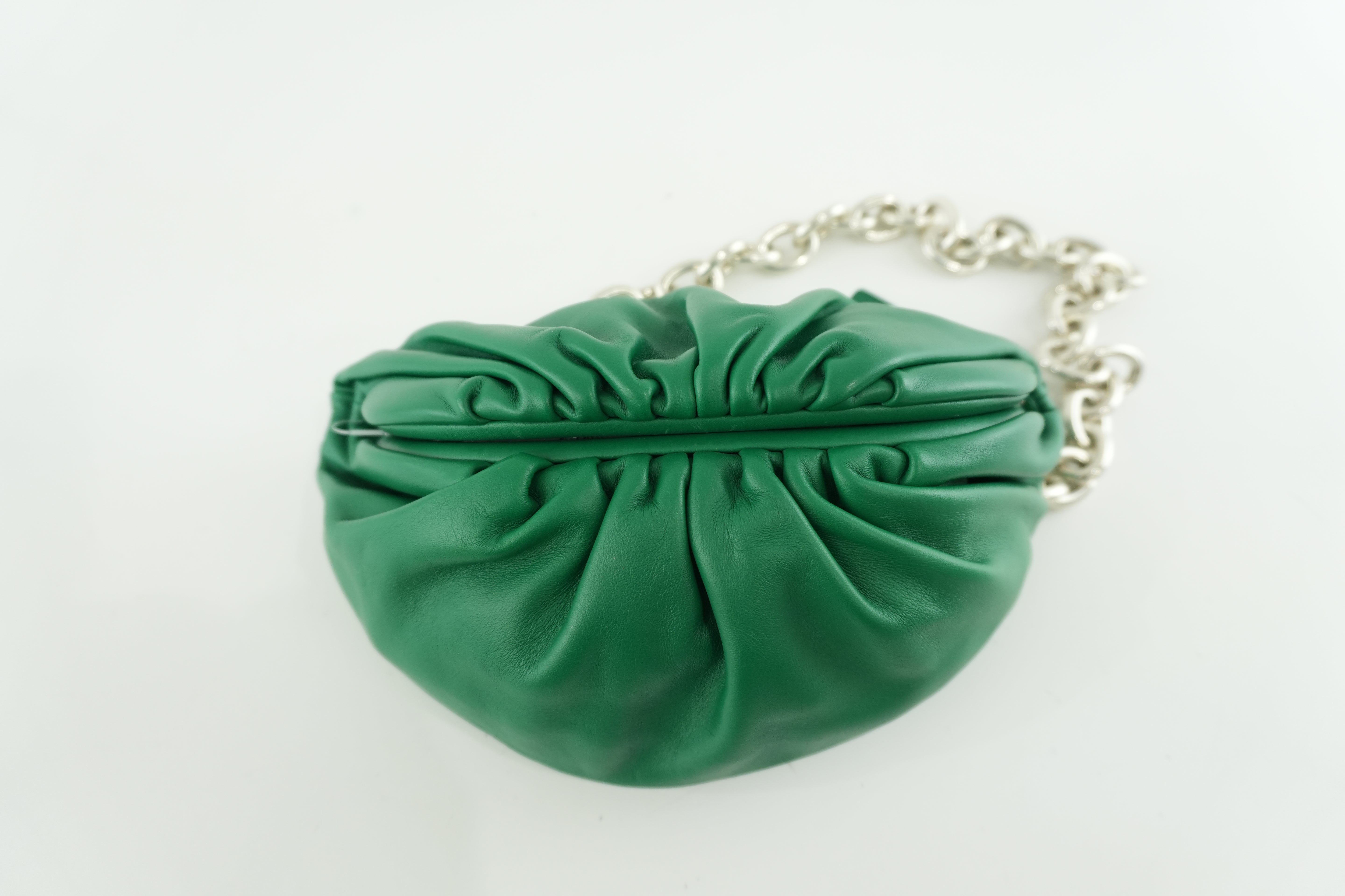 Pre-owned Bottega Veneta Leather Chain Shoulder Bag Green