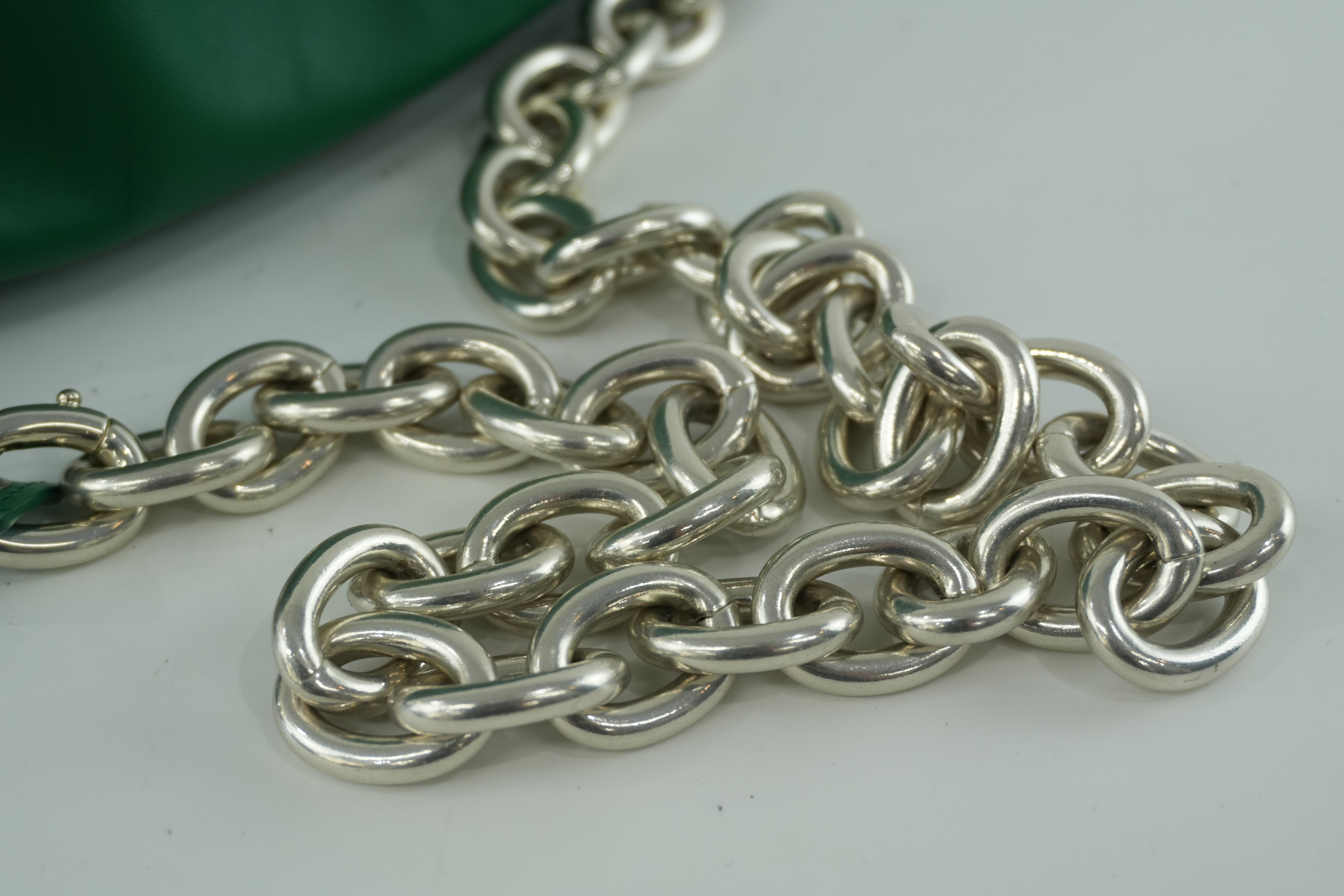 Pre-owned Bottega Veneta Leather Chain Shoulder Bag Green