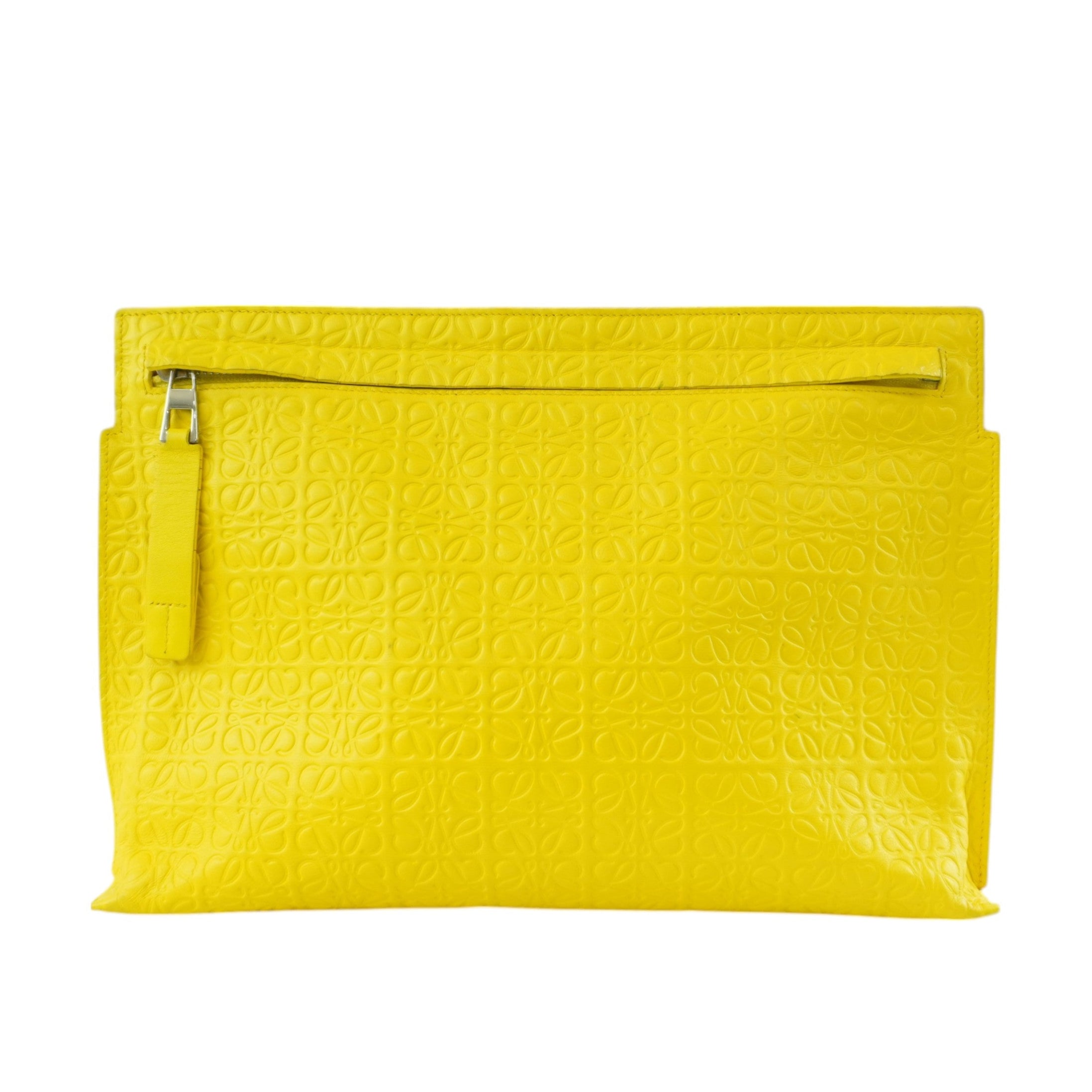 Pre-owned Loewe Leather Clutch Bag Yellow