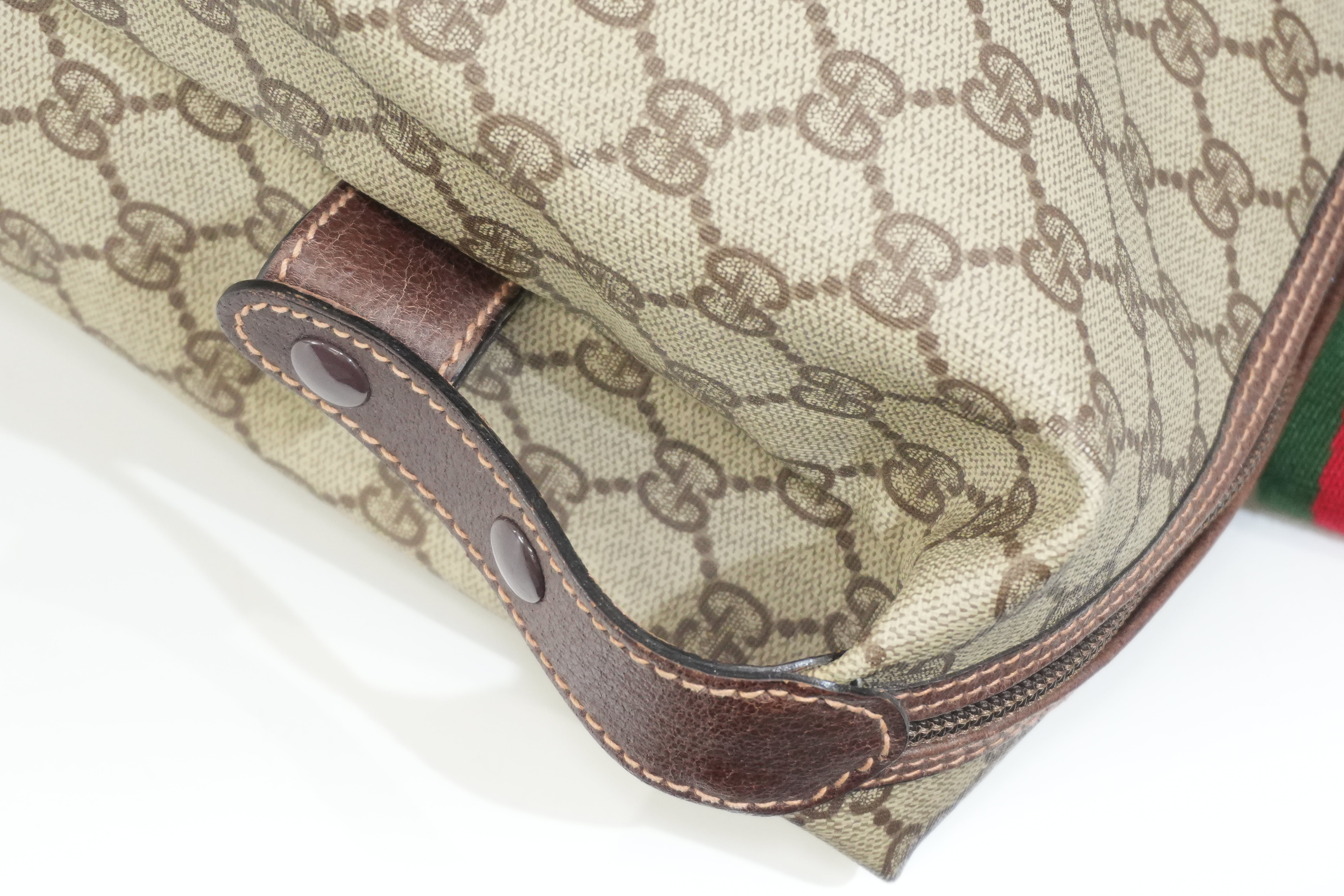 Pre-owned Gucci Ophidia Travel Tote Bag Brown