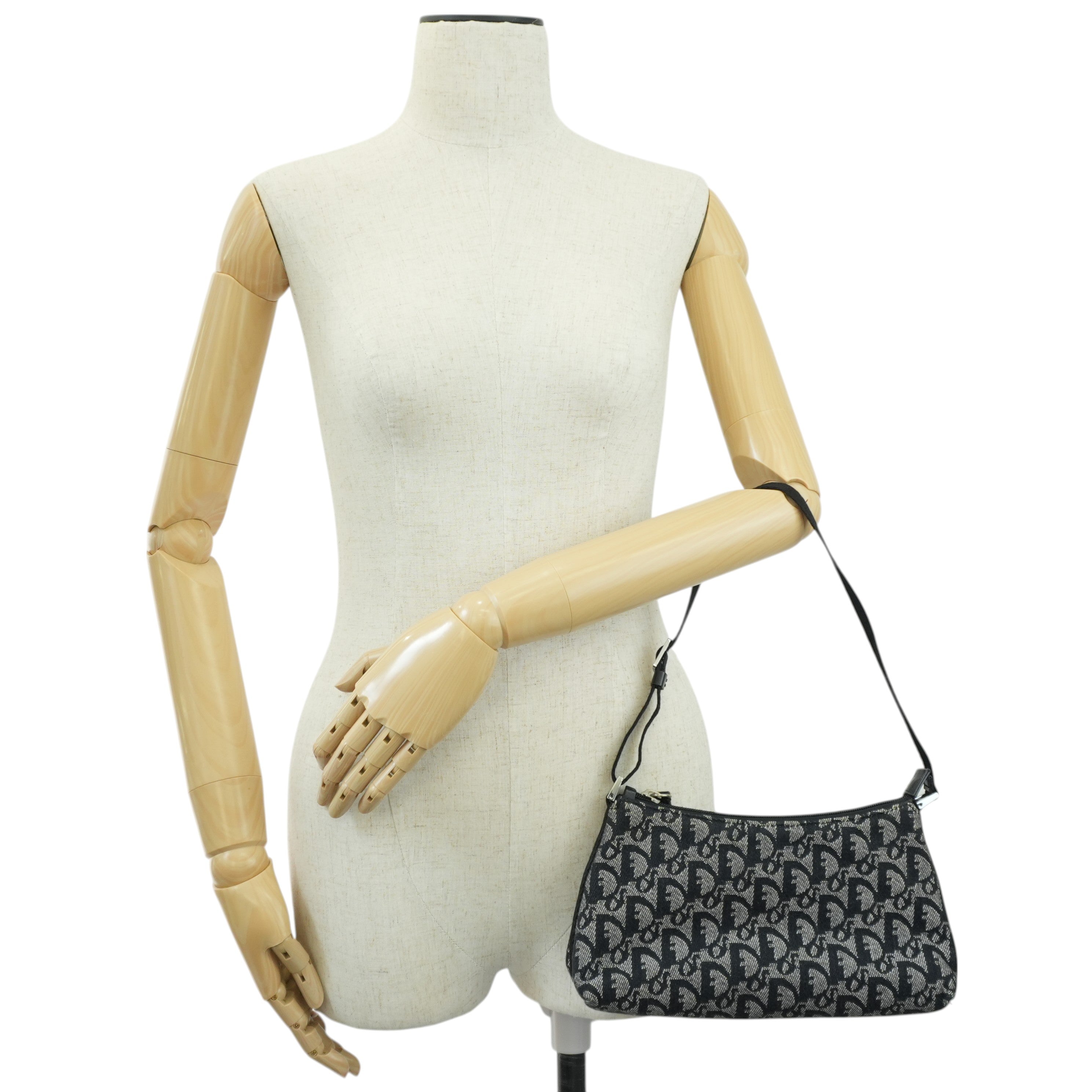 Pre-owned Christian Dior Canvas Trotter Handbag Black