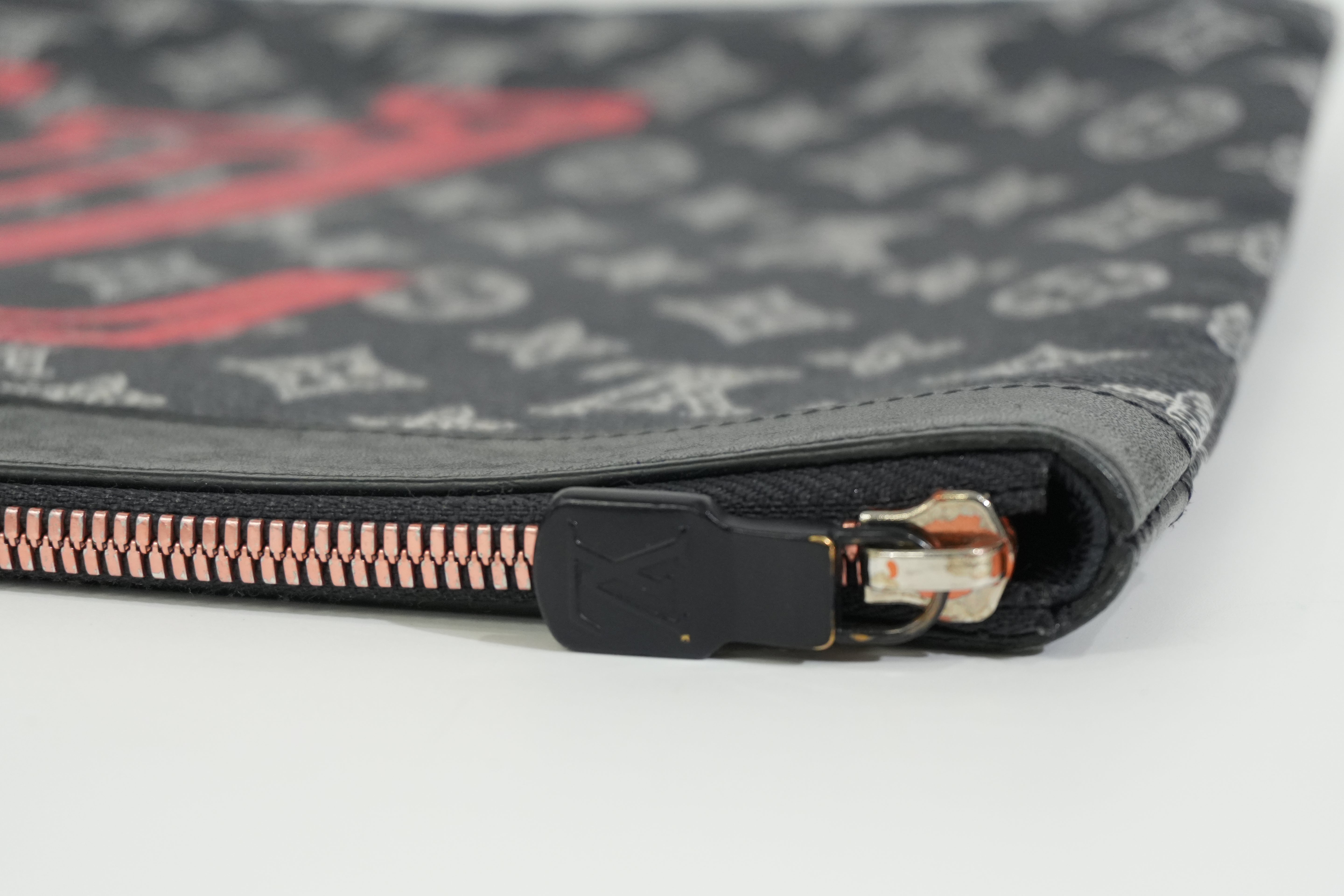 Pre-owned Louis Vuitton Monogram Ink Upside Down Pochette Apollo GM Clutch Bag Navy Blue