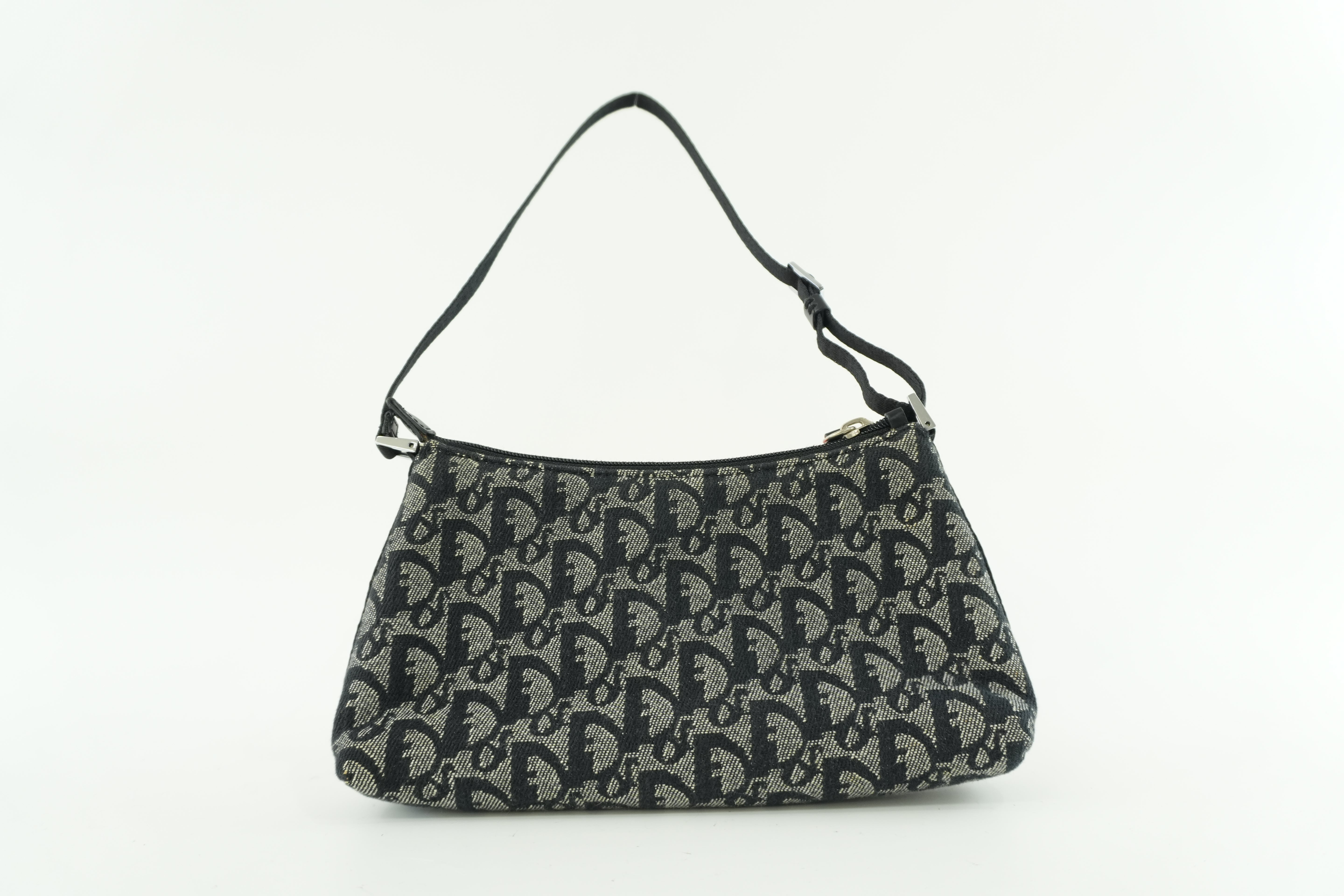 Pre-owned Christian Dior Canvas Trotter Handbag Black