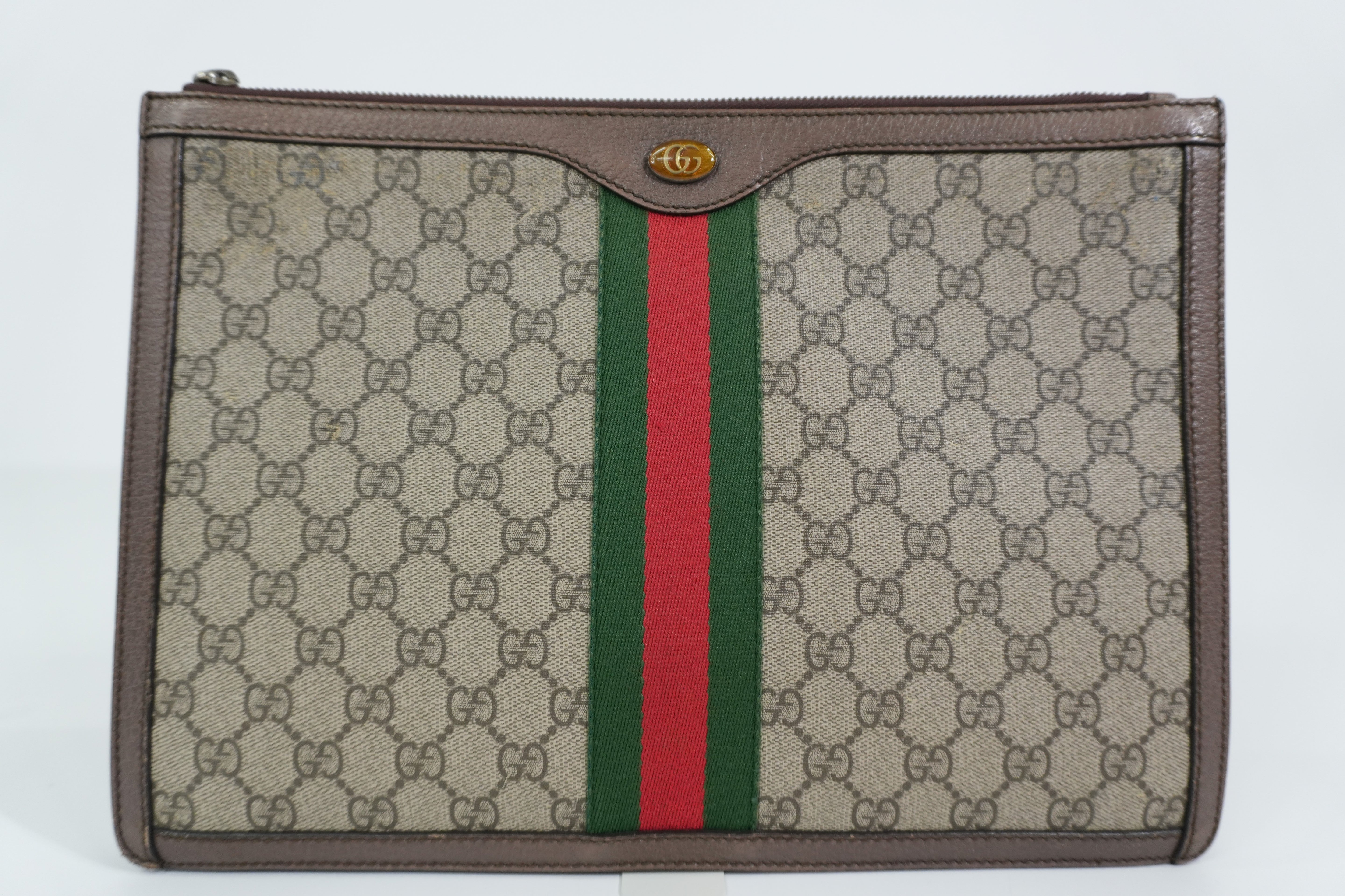 Pre-owned Gucci Ophidia Clutch Bag Brown