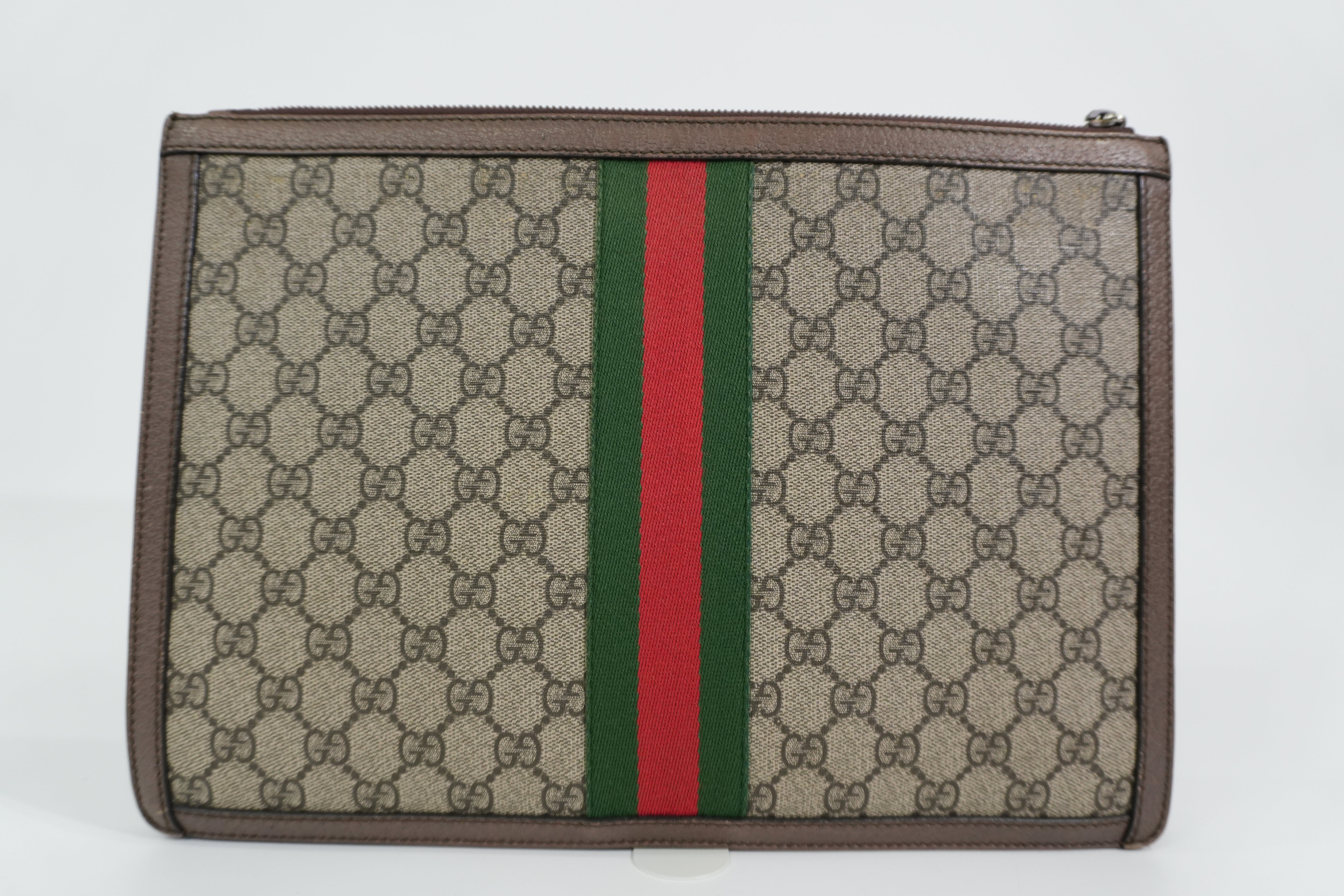 Pre-owned Gucci Ophidia Clutch Bag Brown