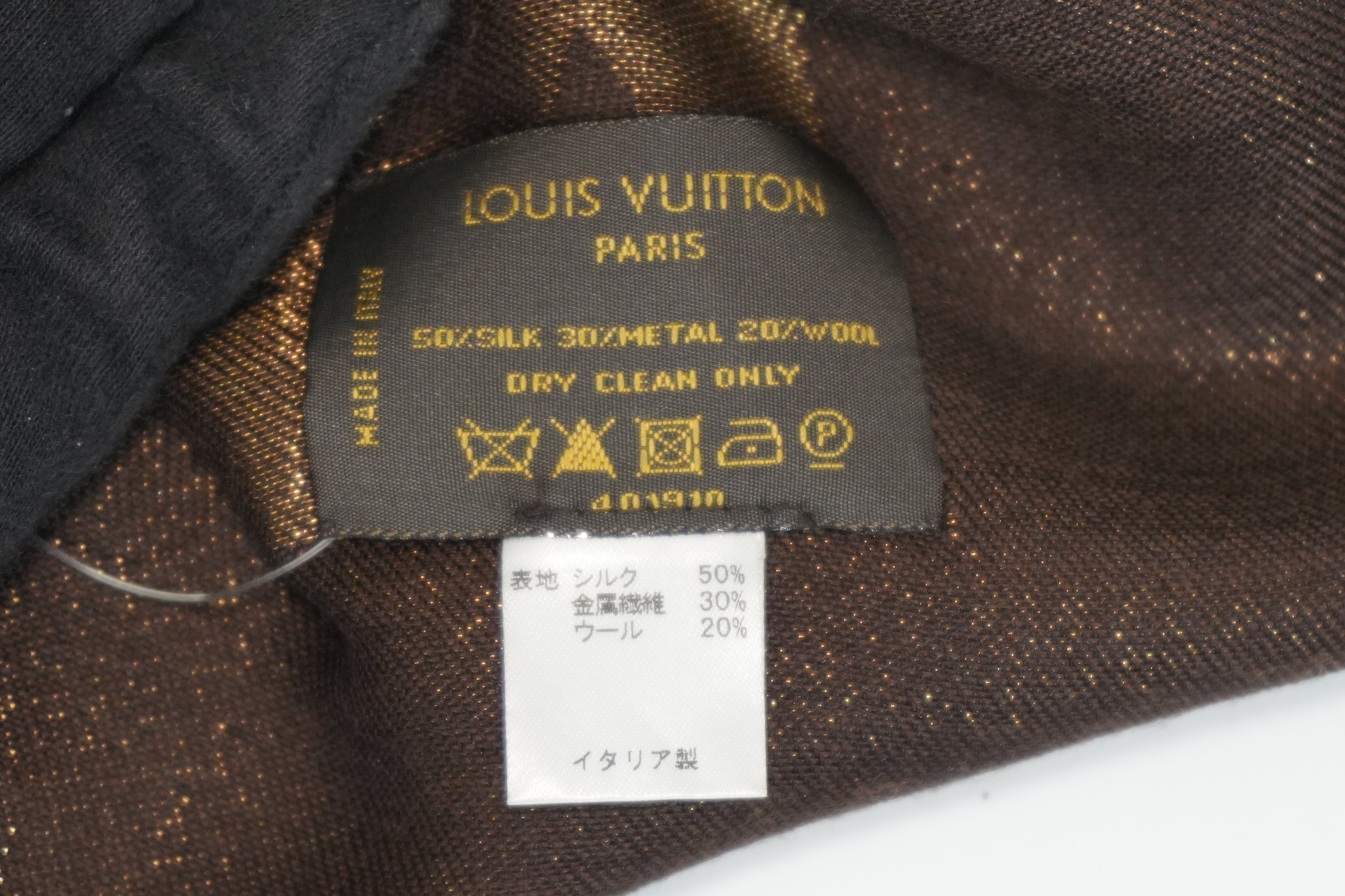 Pre-owned Louis Vuitton Monogram Scarf Brown