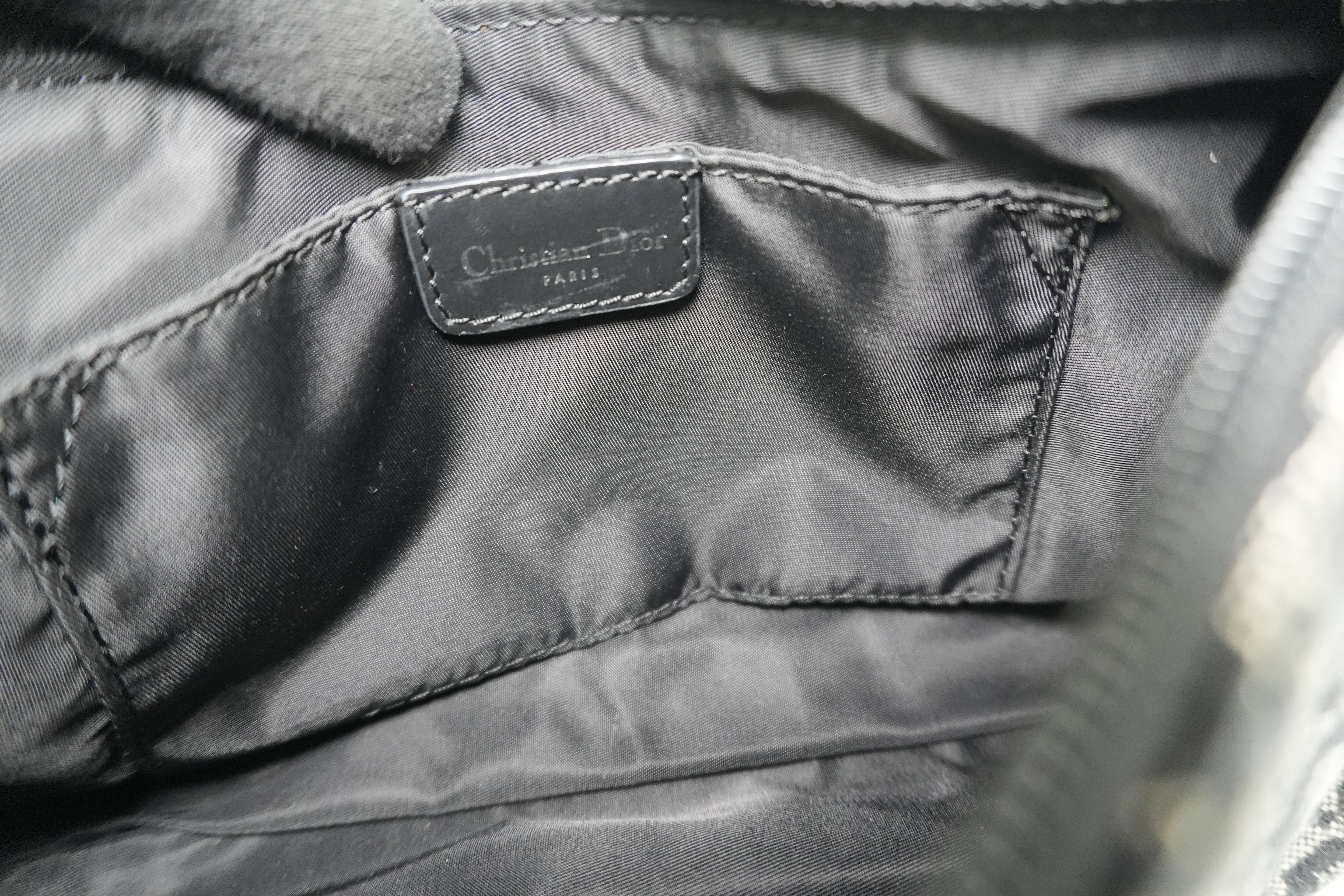 Pre-owned Christian Dior Canvas Trotter Handbag Black