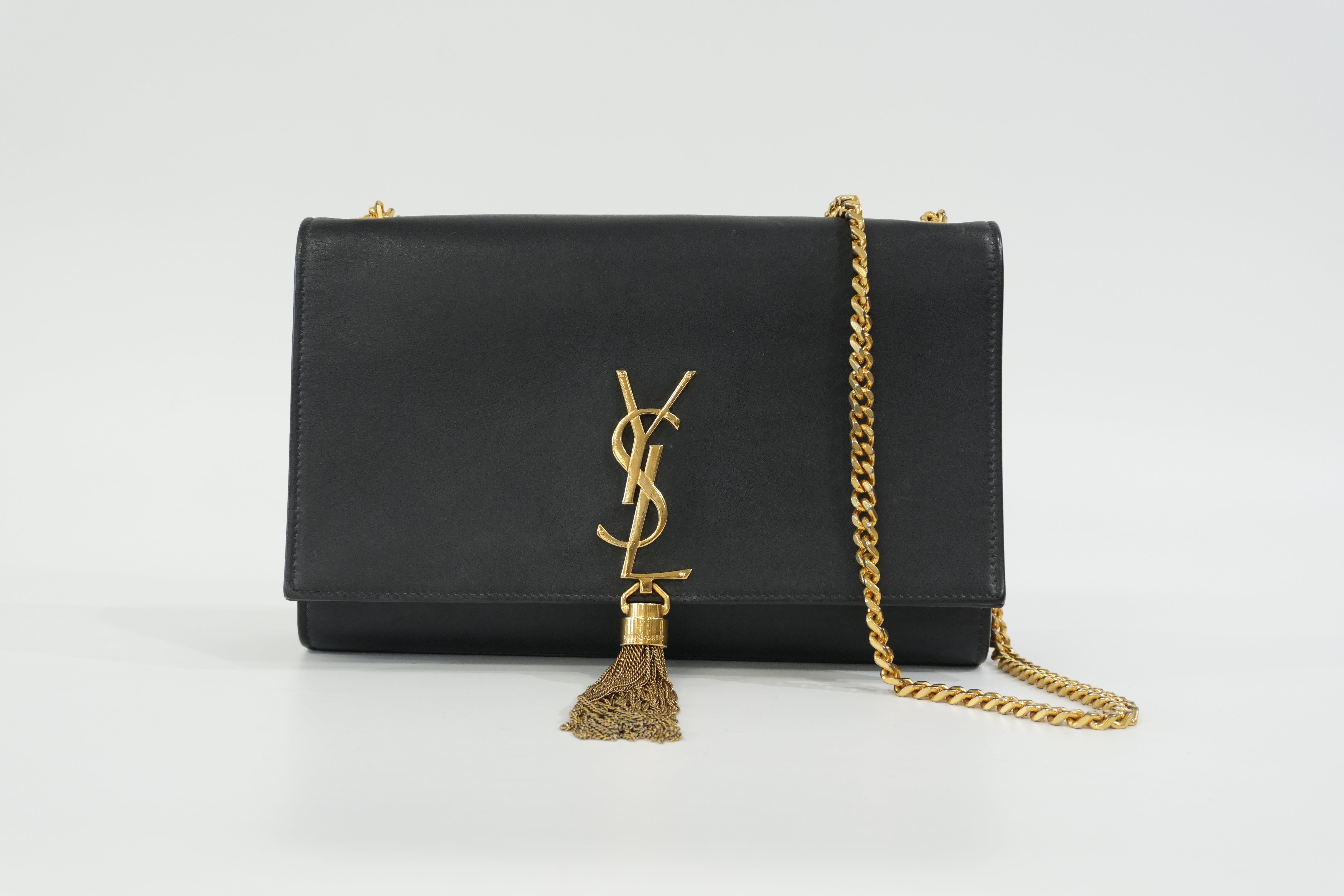 Pre-Owned Yves Saint Laurent Chain Crossbody Bag Black