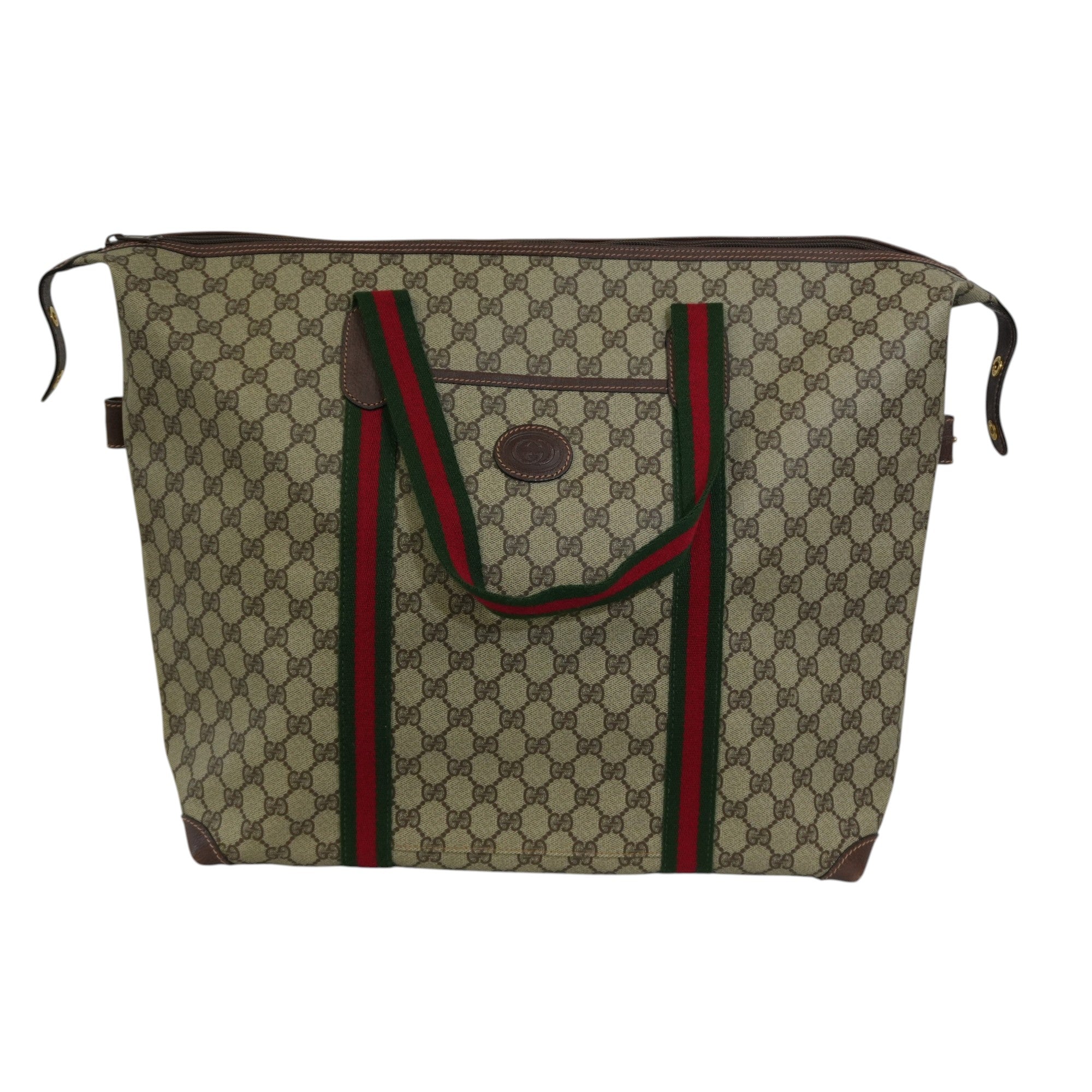 Pre-owned Gucci Ophidia Travel Tote Bag Brown