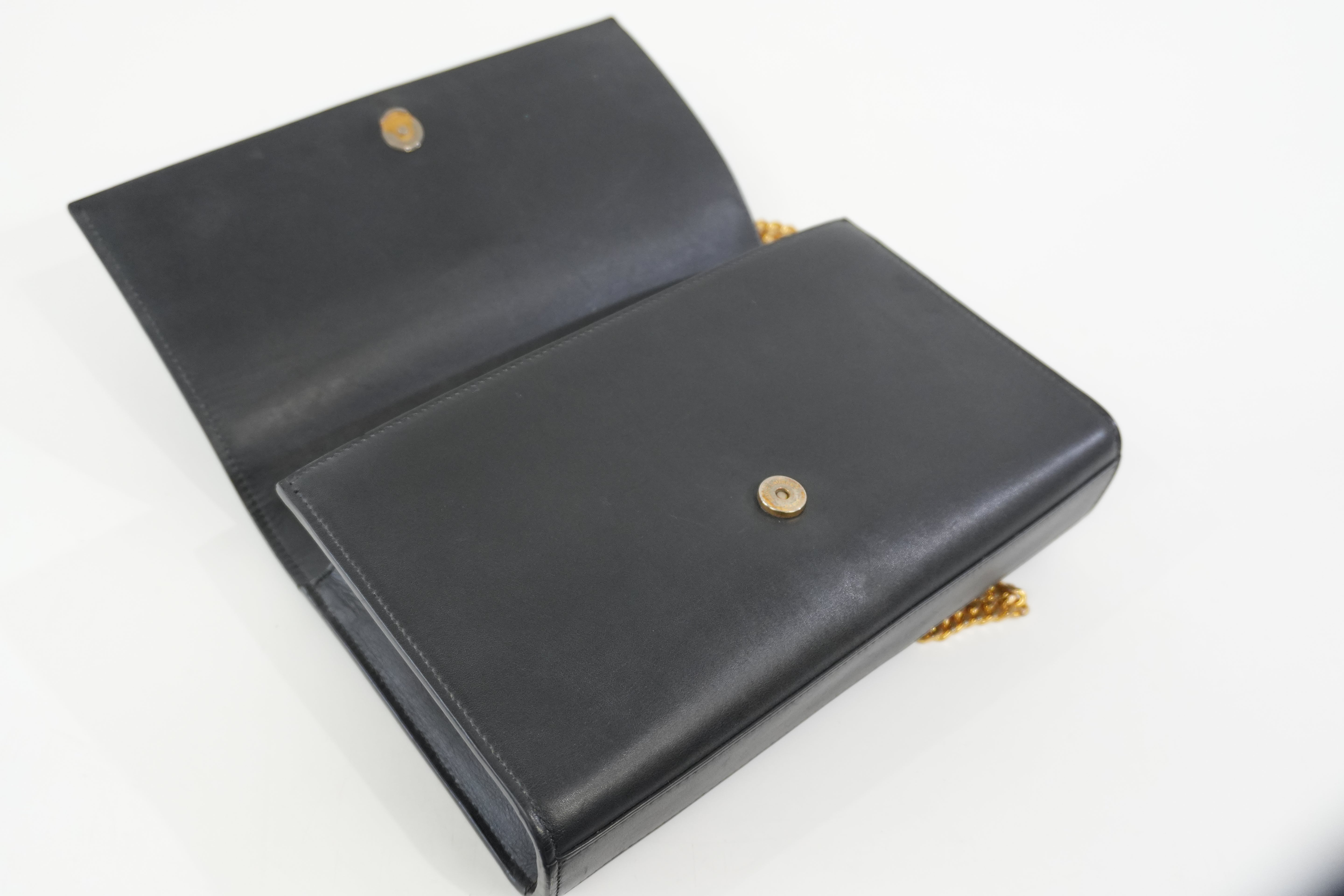 Pre-Owned Yves Saint Laurent Chain Crossbody Bag Black