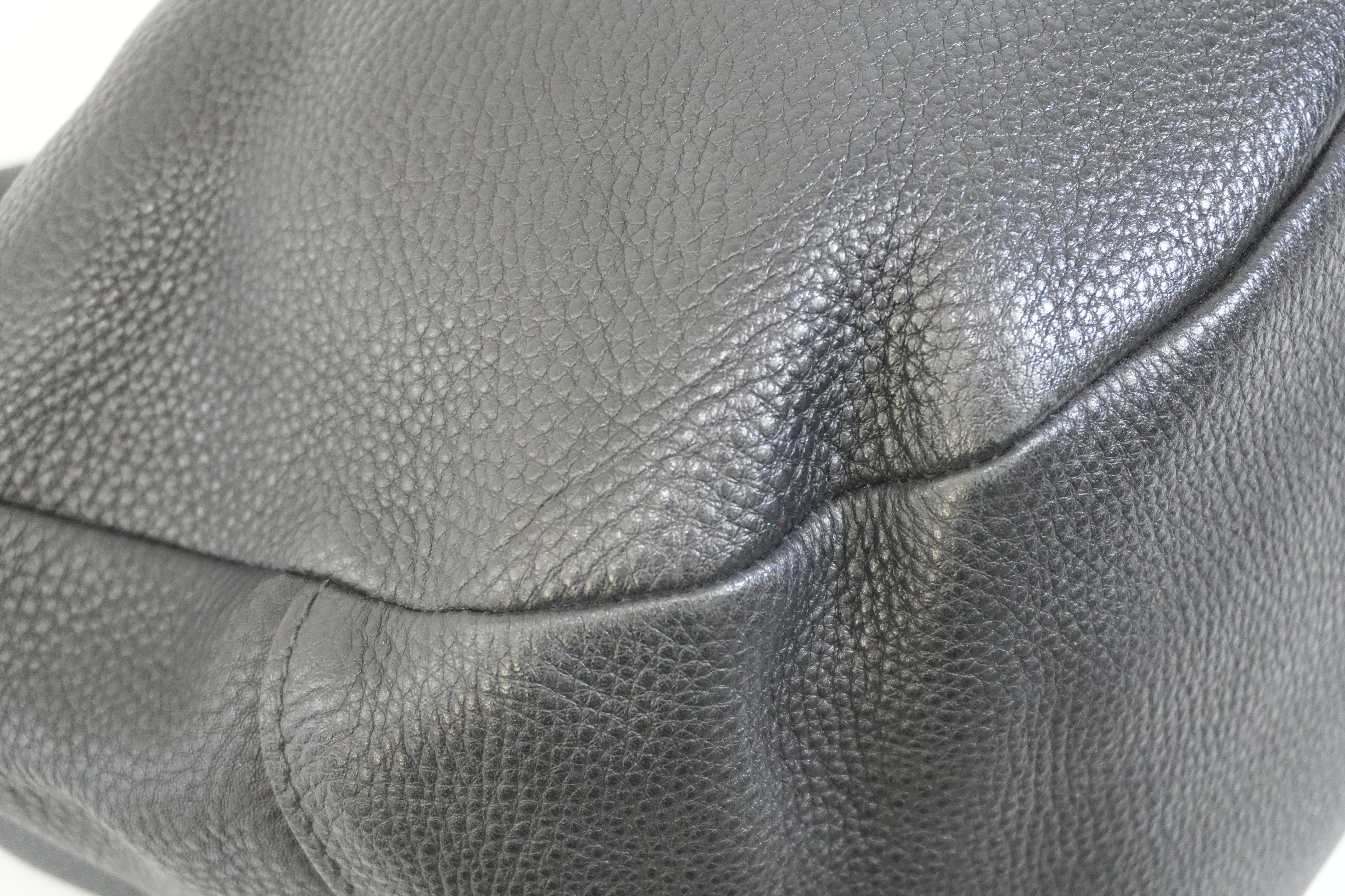 Pre-owned Prada Hobo Shoulder Bag Daino Black