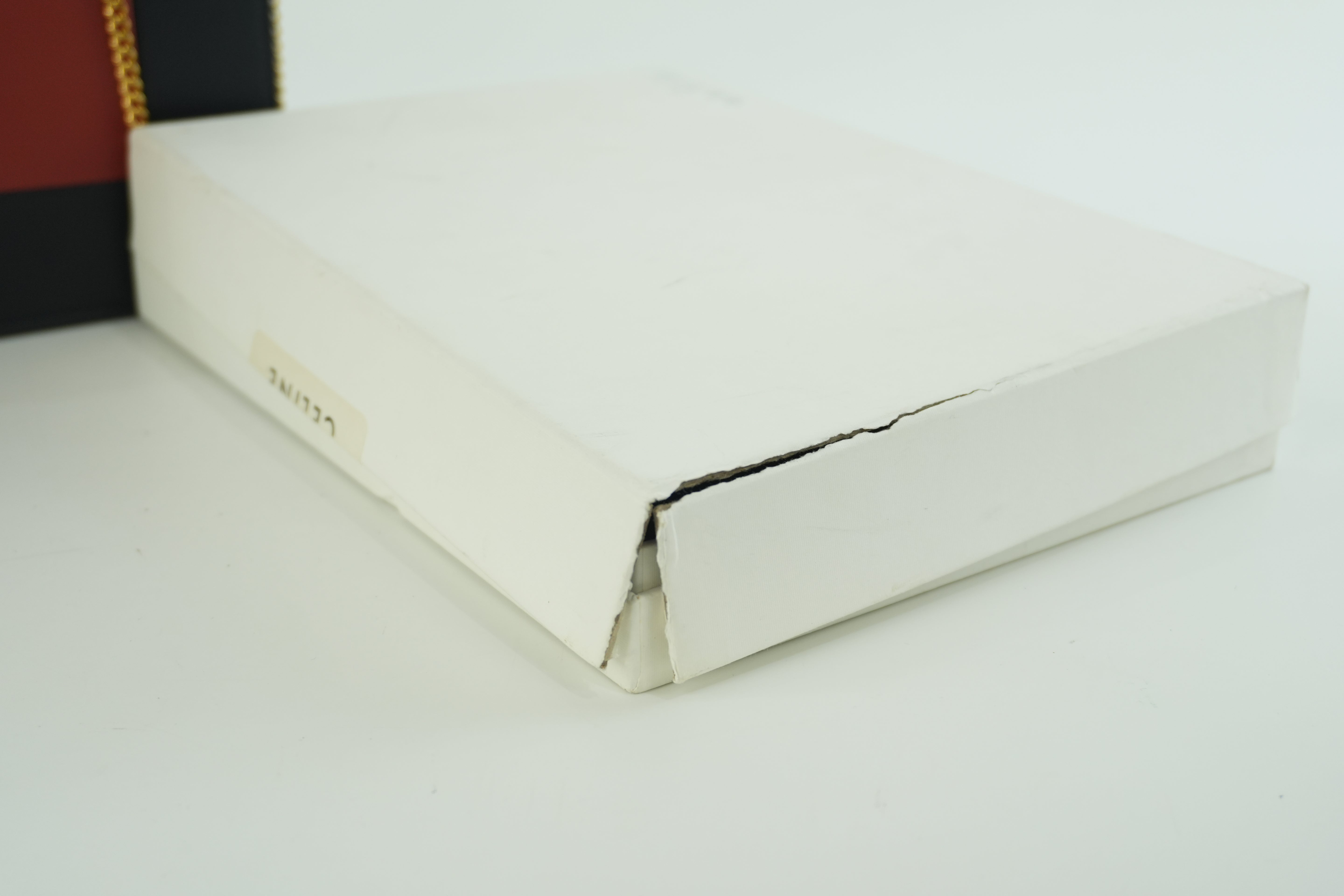 Pre-owned Celine Leather Chain Shoulder Bag Pouch Red and Blue