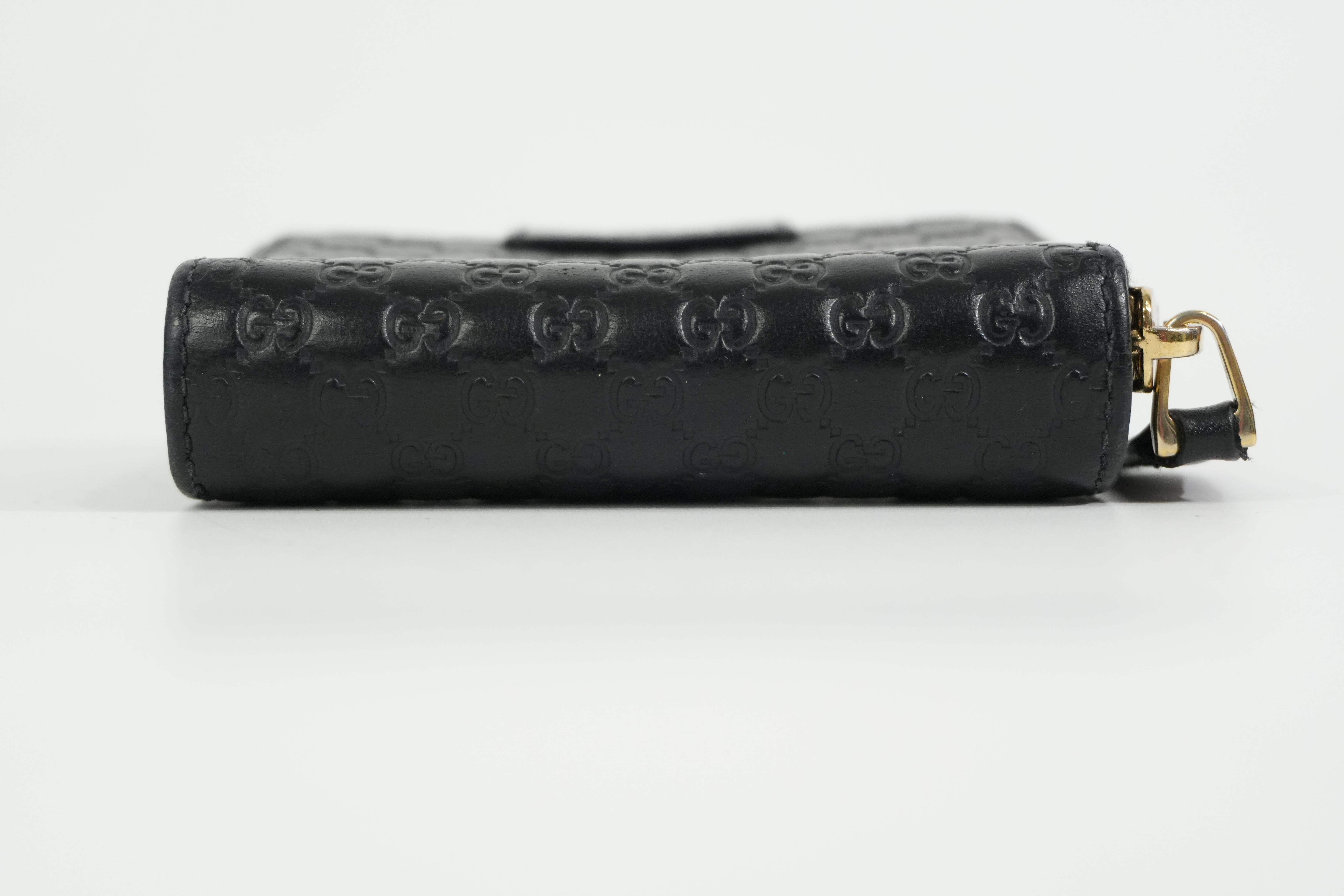 Pre-owned Gucci Microguccisima Compact Wallet Black