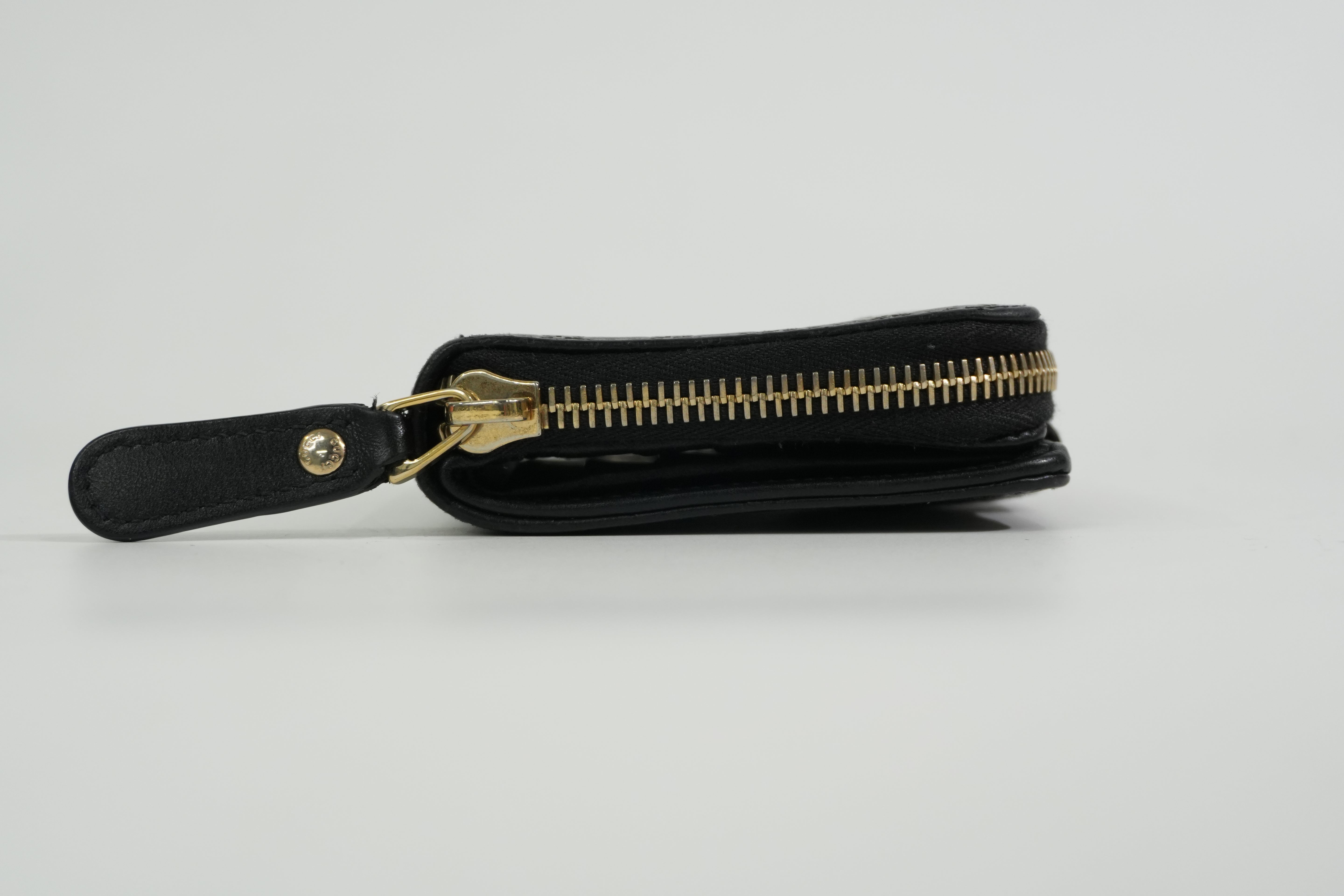 Pre-owned Gucci Microguccisima Compact Wallet Black