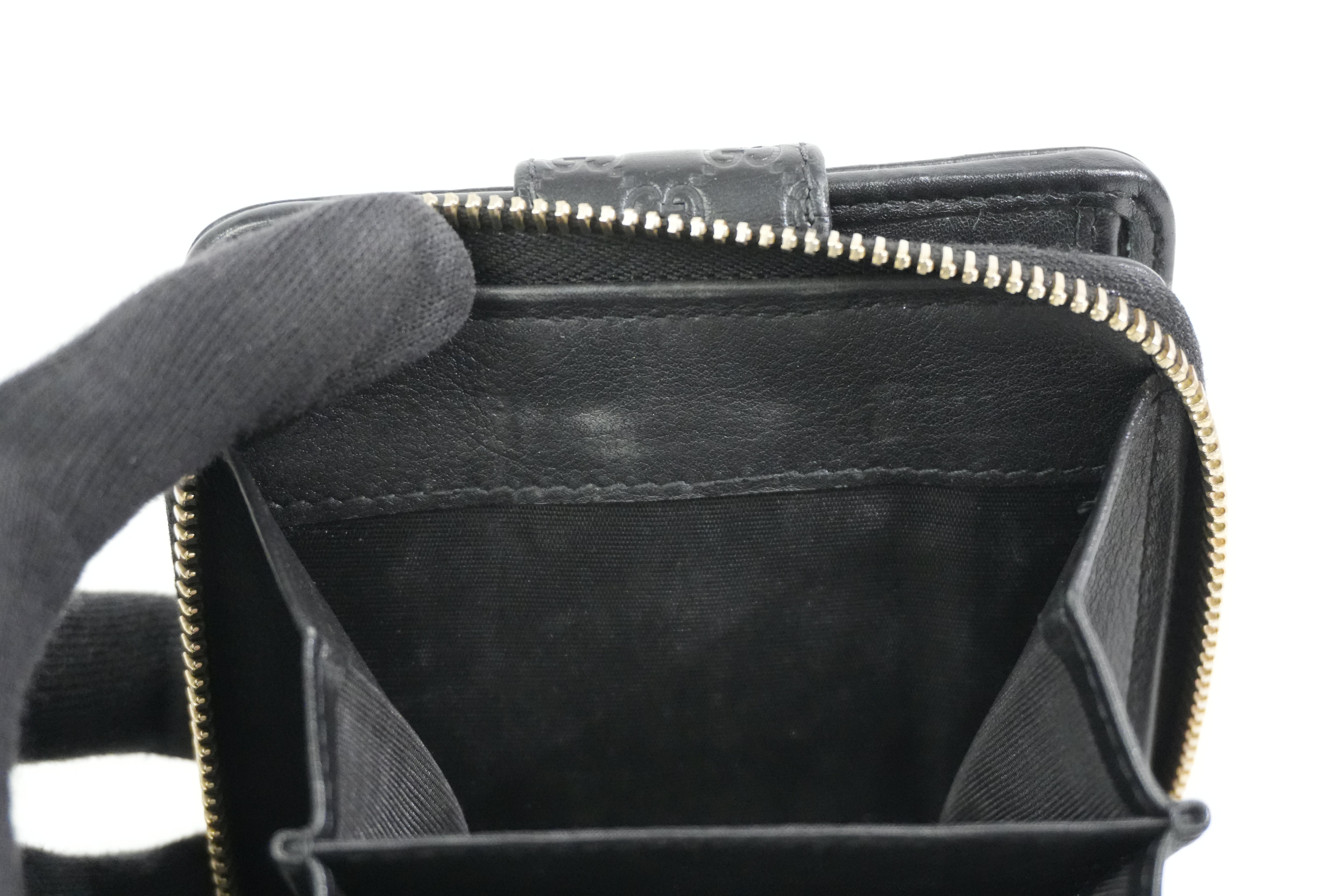 Pre-owned Gucci Microguccisima Compact Wallet Black