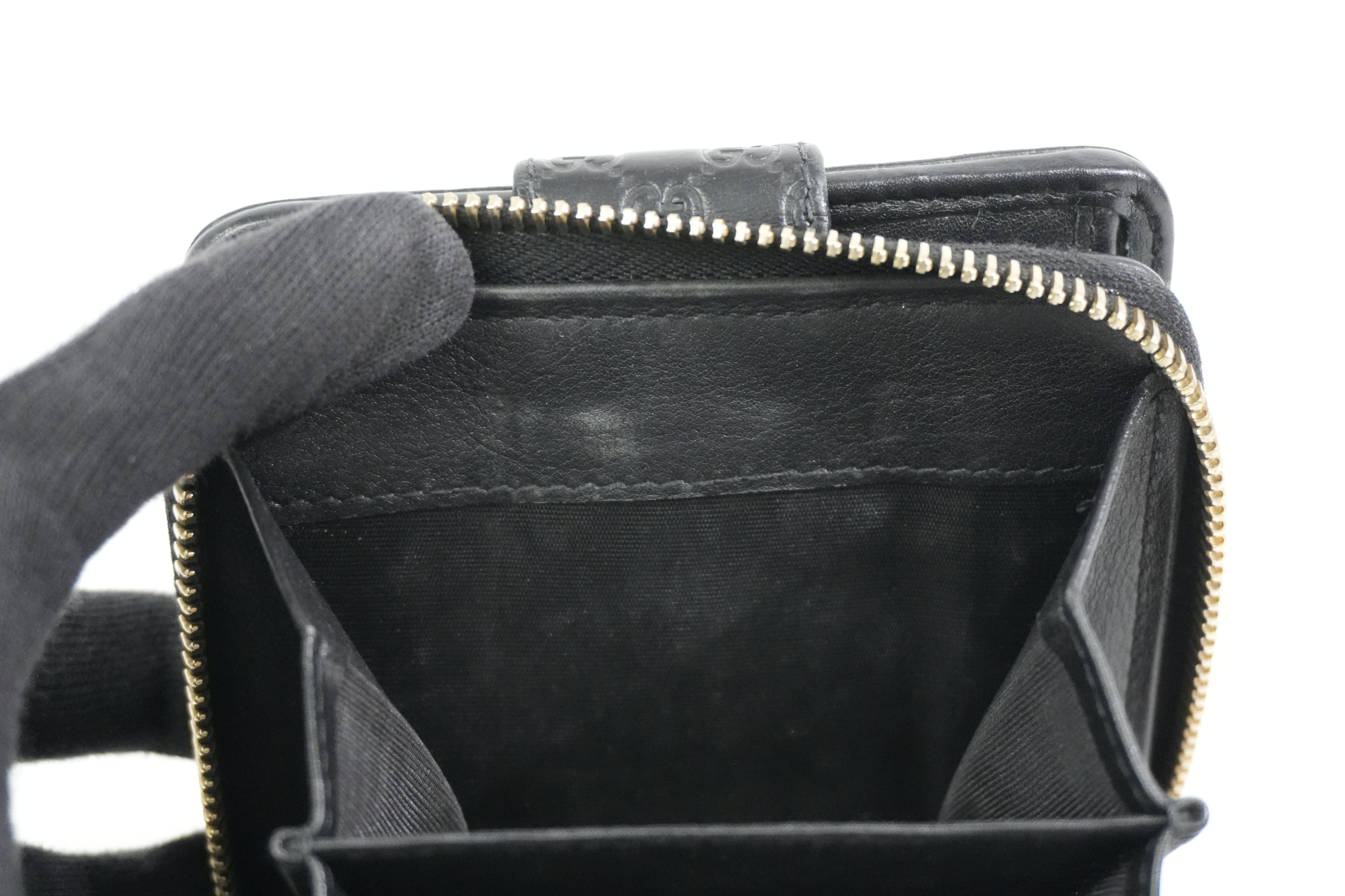 Pre-owned Gucci Microguccisima Compact Wallet Black