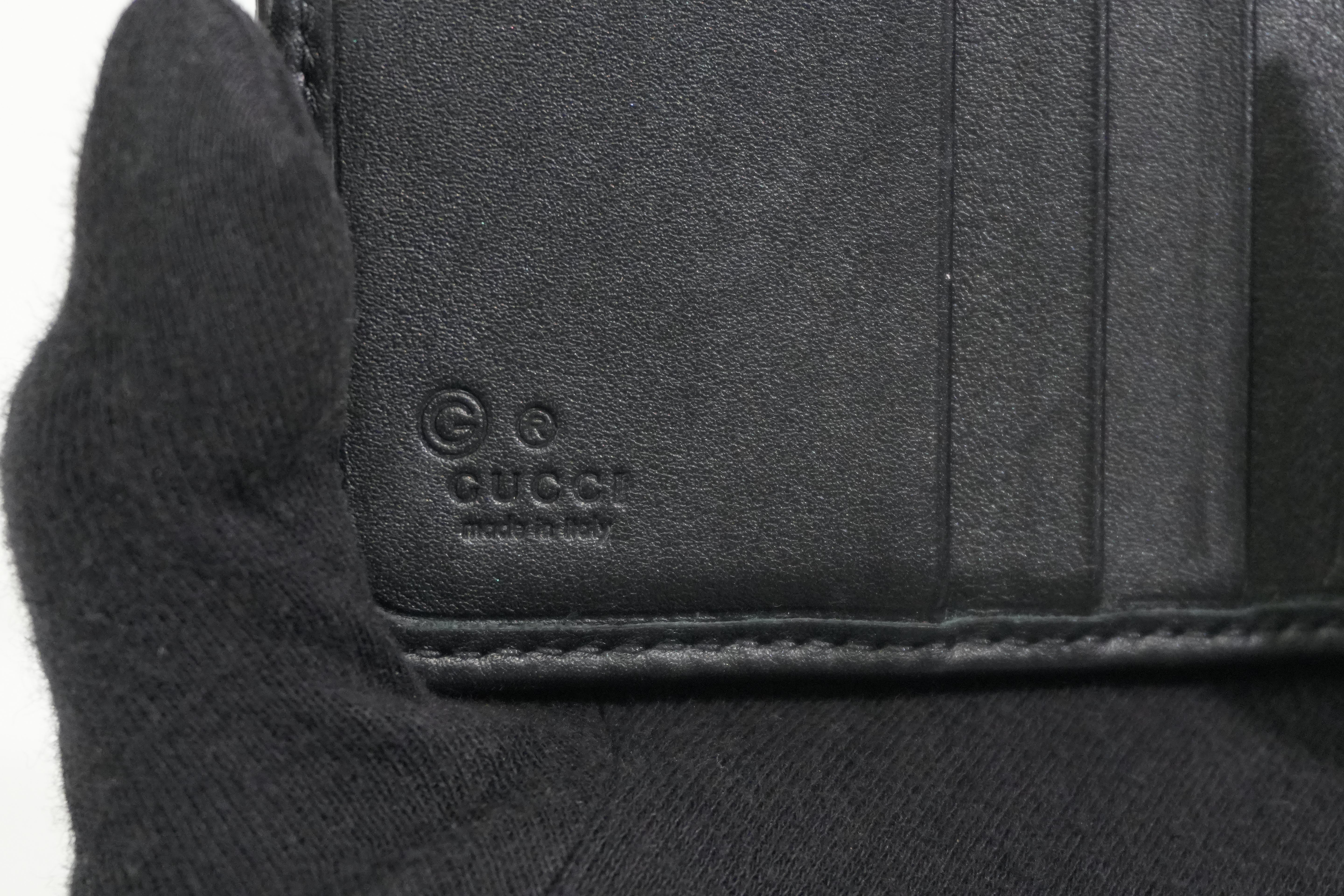 Pre-owned Gucci Microguccisima Compact Wallet Black