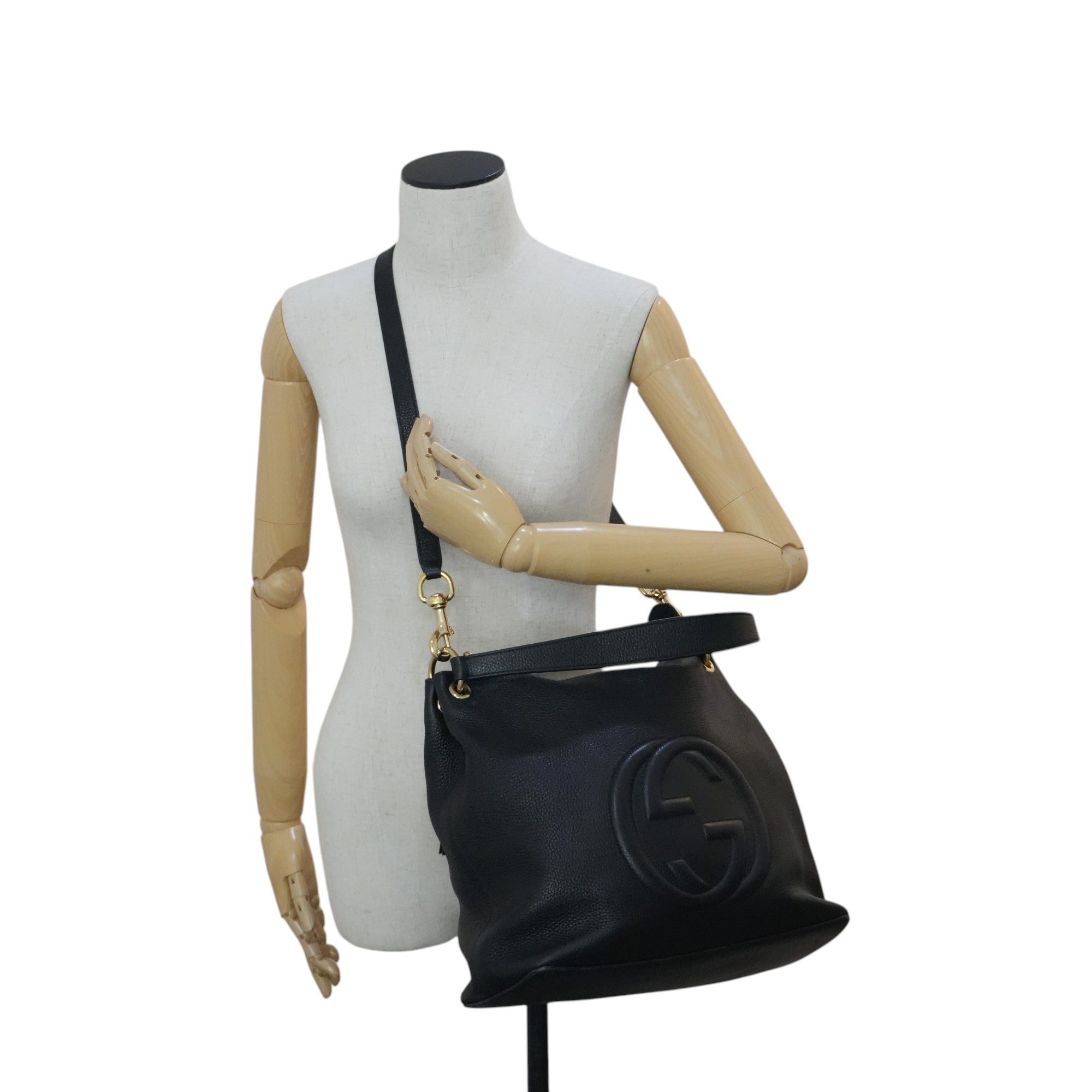 Pre-owned Gucci Two Way Soho Shoulder Bag Black