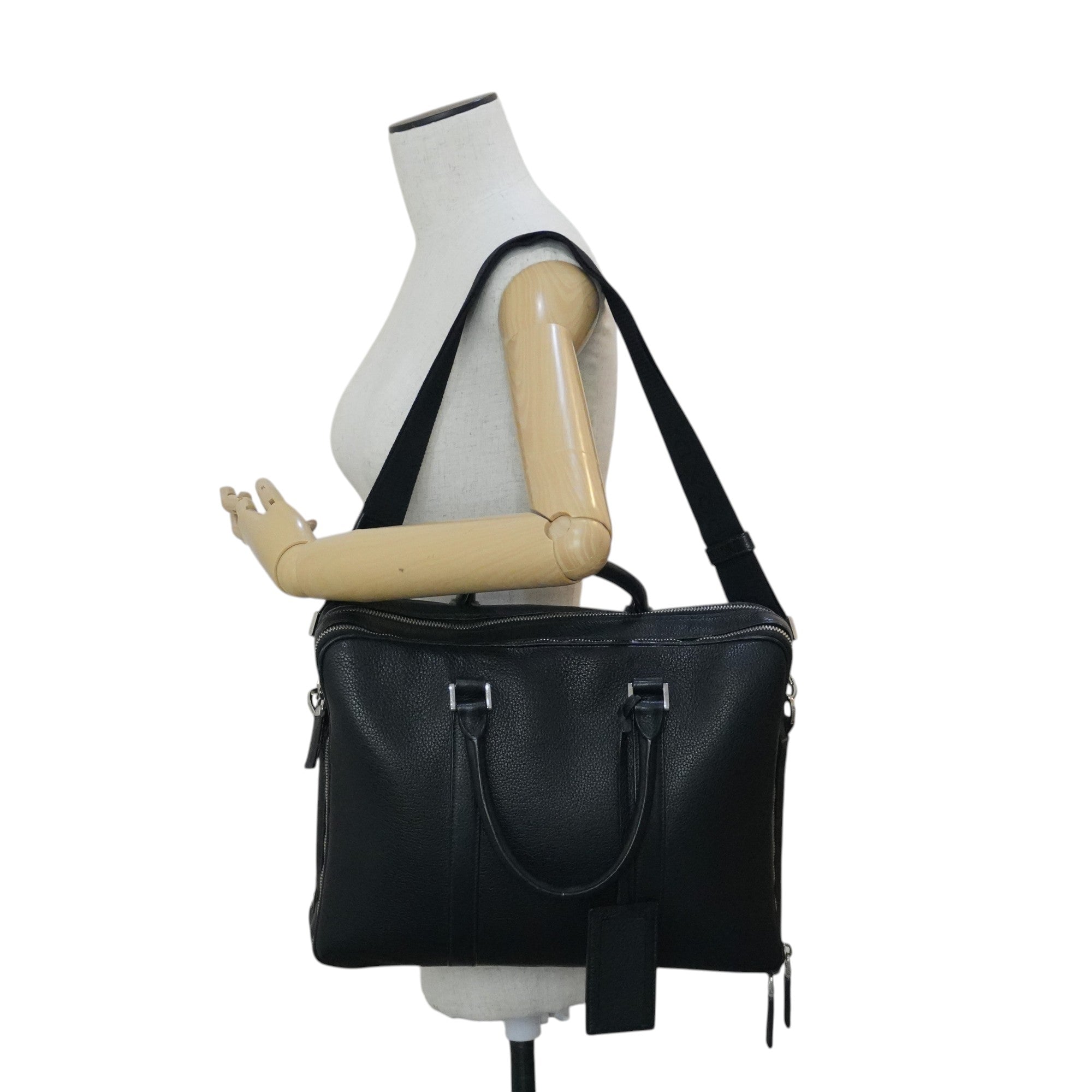 Pre-owned Prada Two Way Briefcase Black