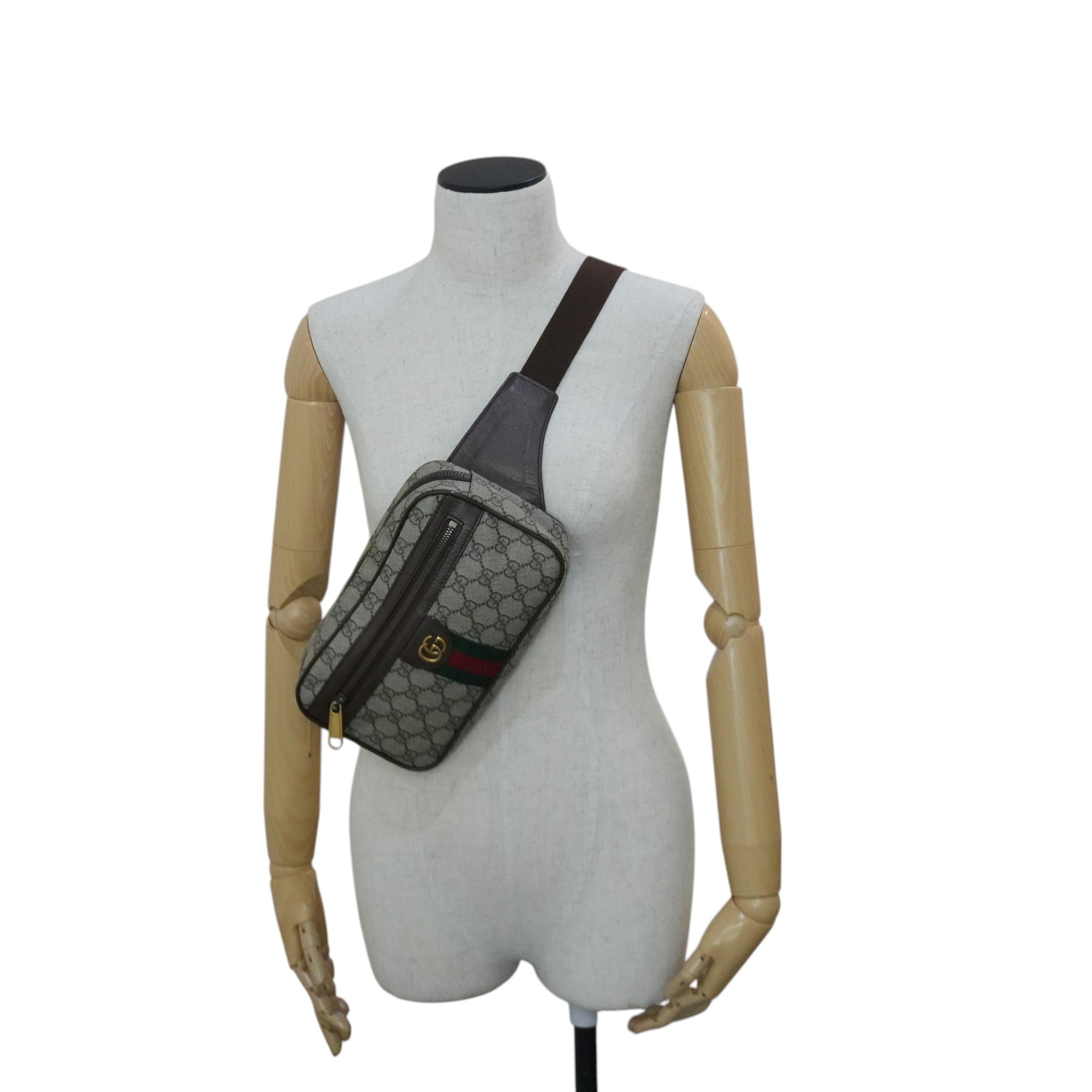 Pre-owned Gucci Ophidia Bumbag Brown
