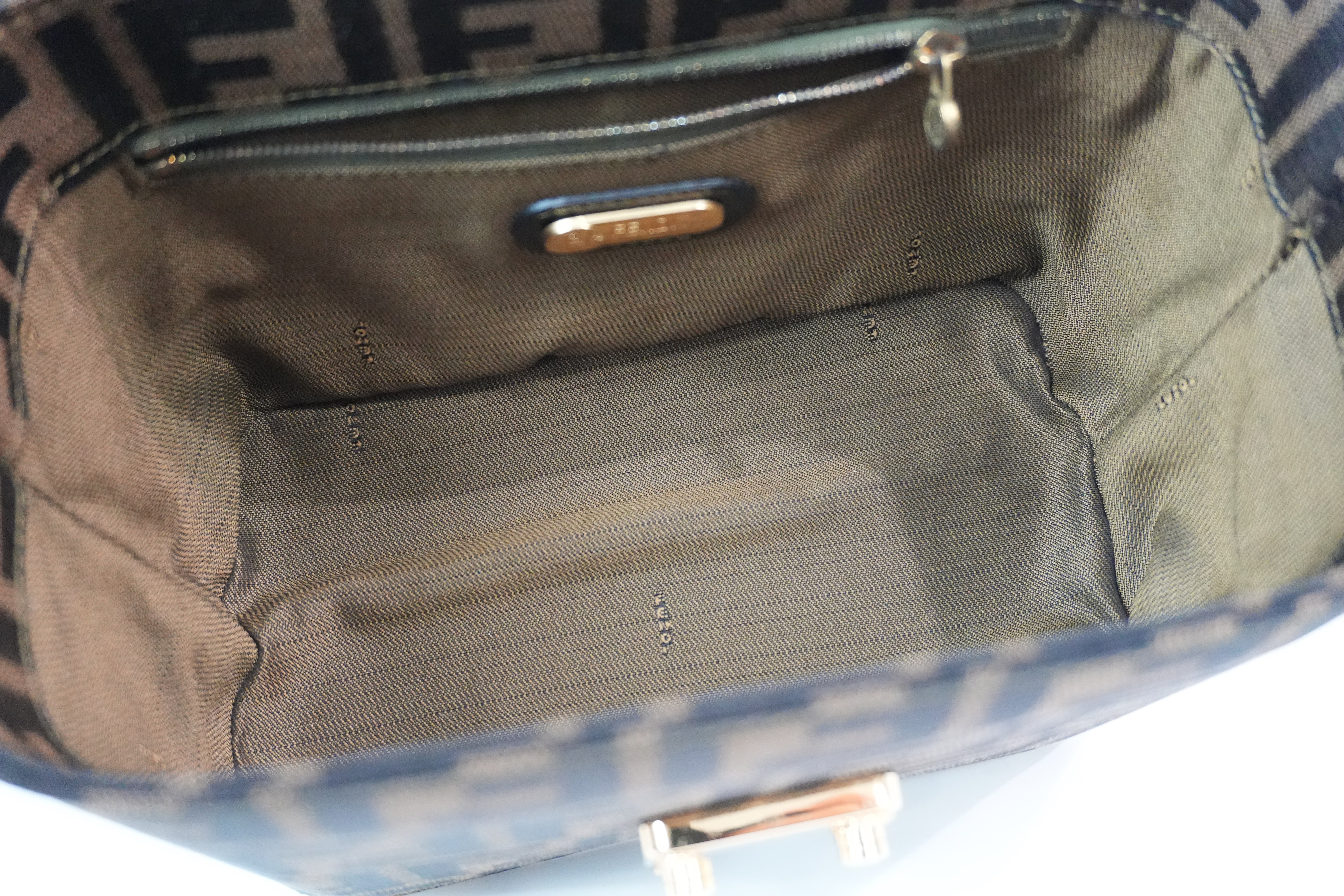 Pre-Owned FENDI Fabric Canvas Zucca Vanity Case