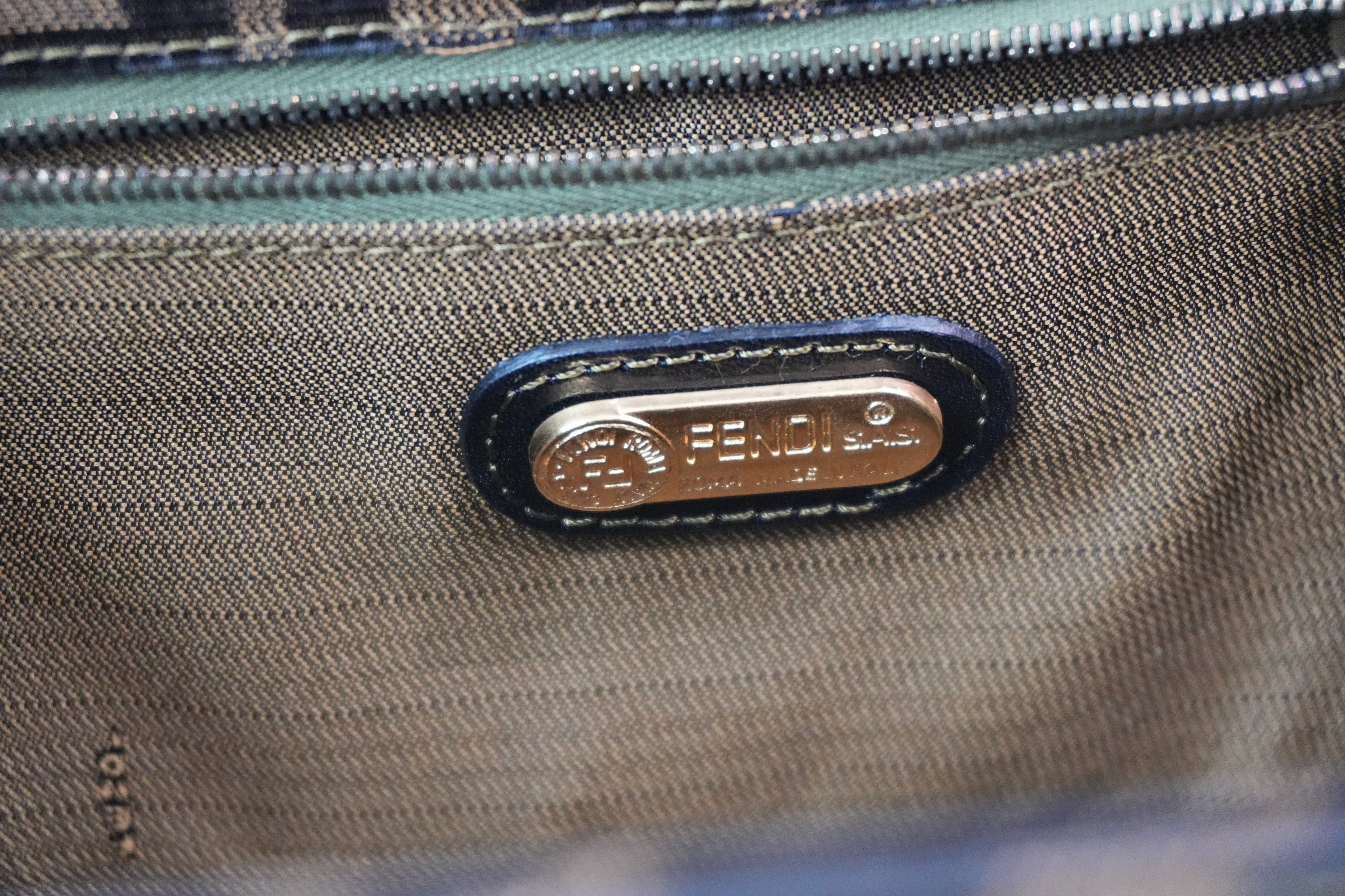 Pre-Owned FENDI Fabric Canvas Zucca Vanity Case