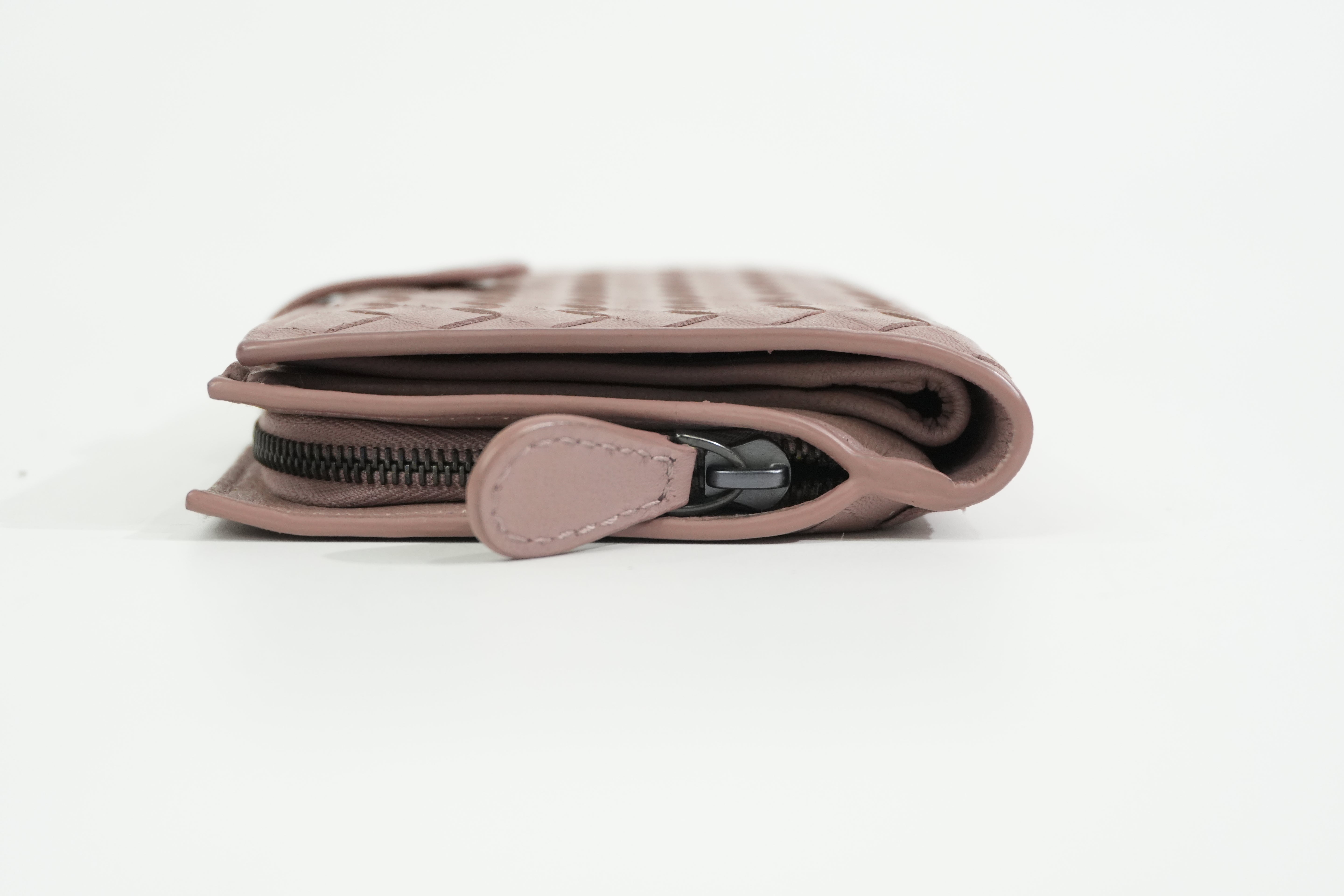 Pre-owned Bottega Short Wallet Pink