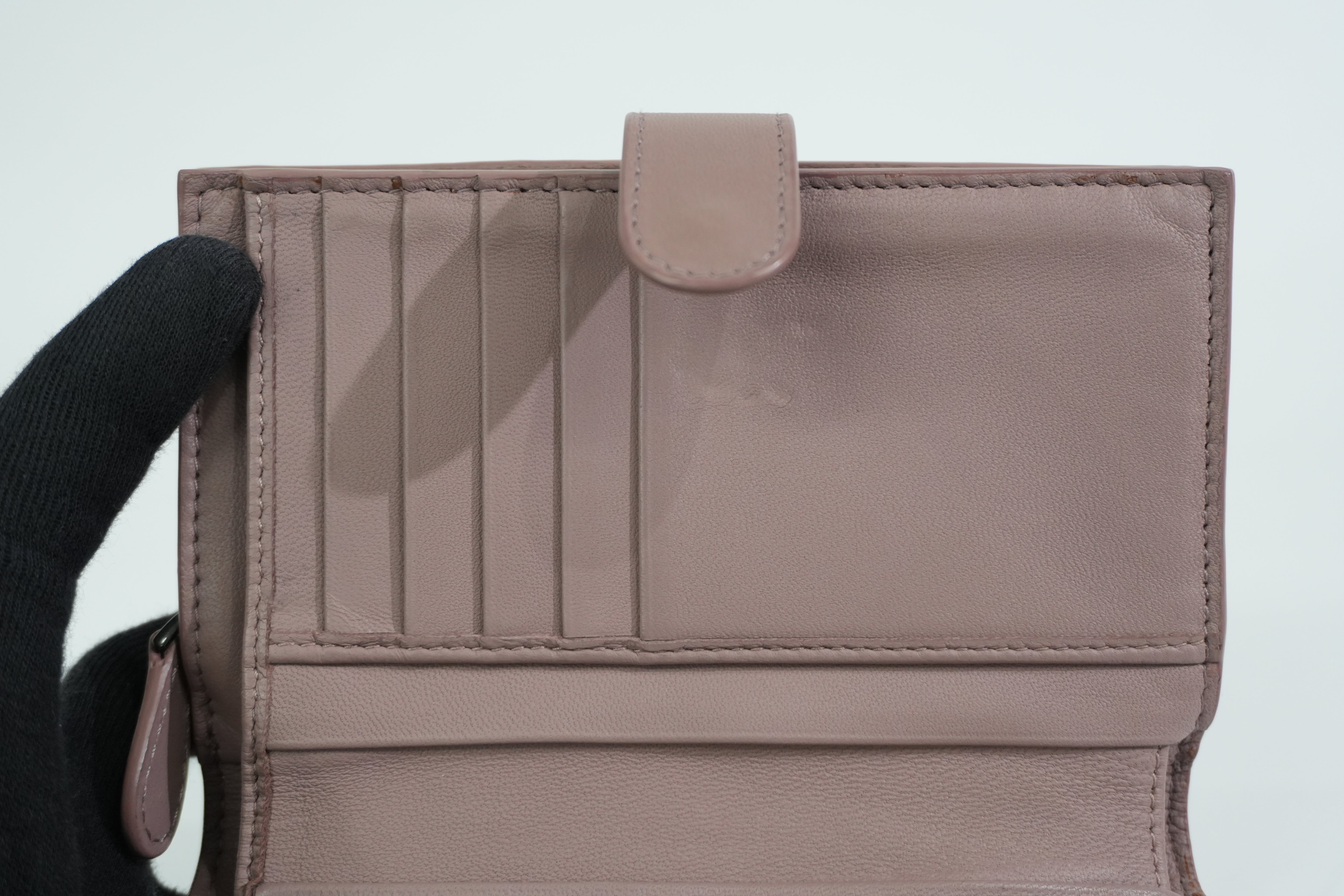 Pre-owned Bottega Short Wallet Pink