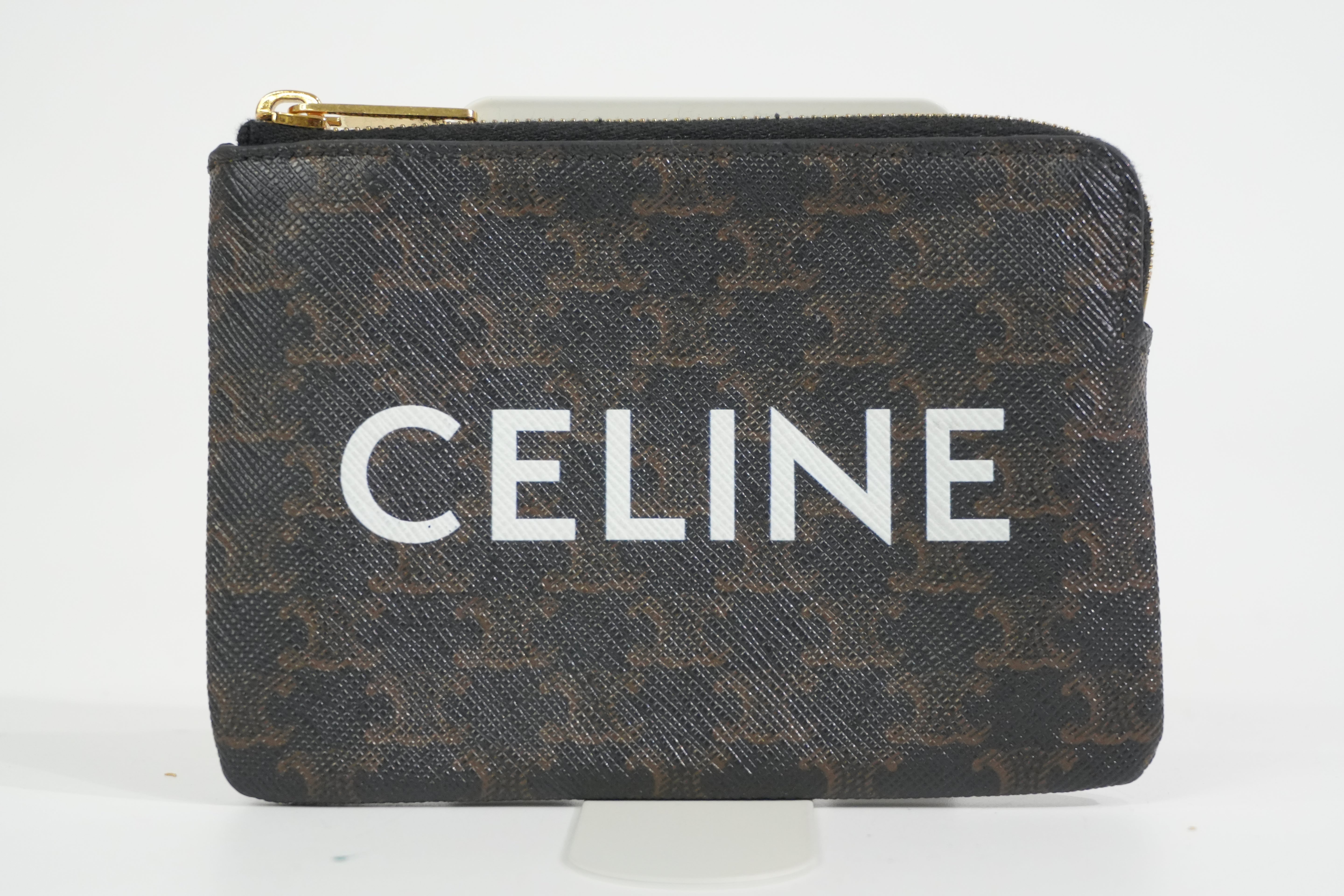 Pre-owned Celine Macadam Coin and Key Case Dark Brown