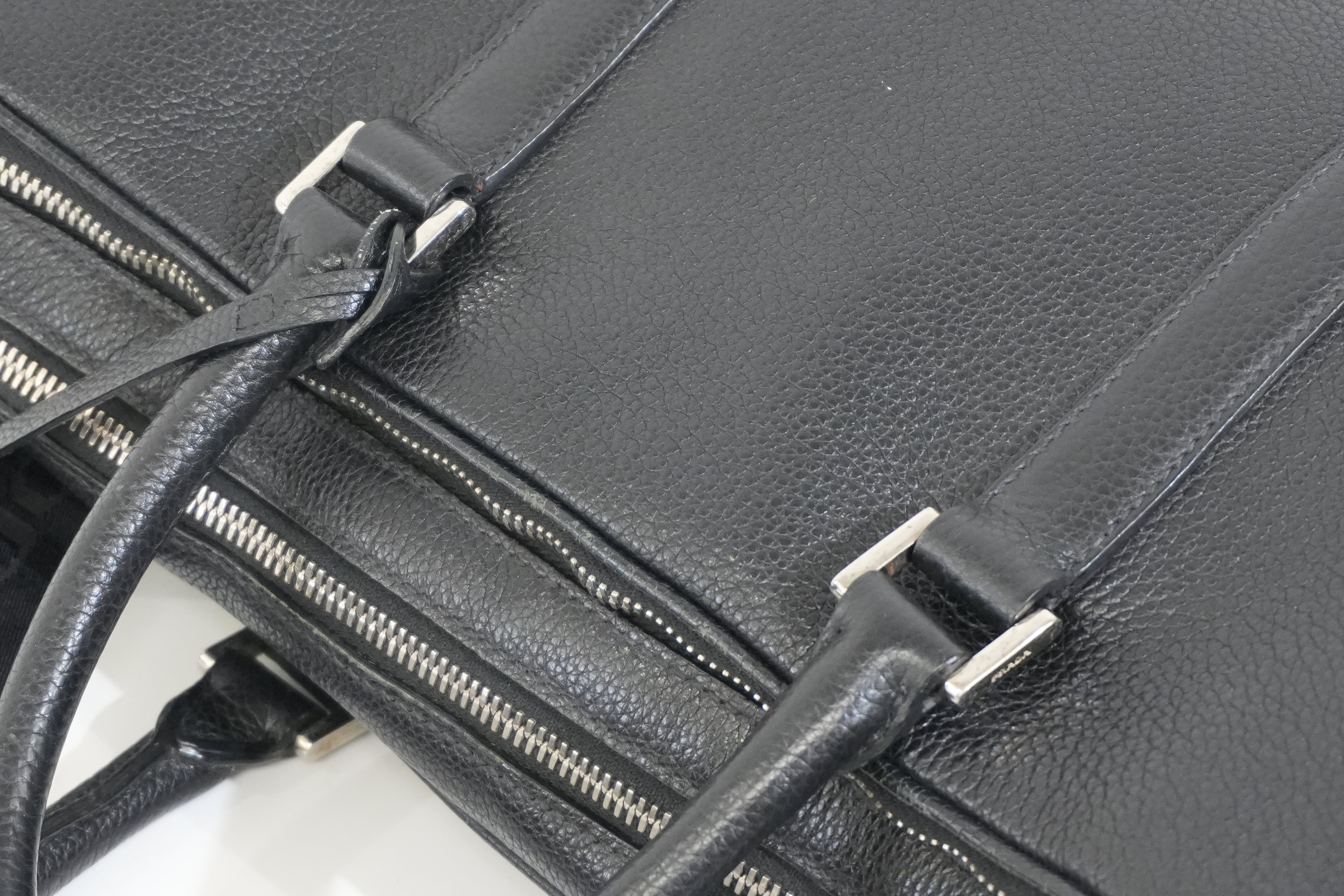 Pre-owned Prada Two Way Briefcase Black