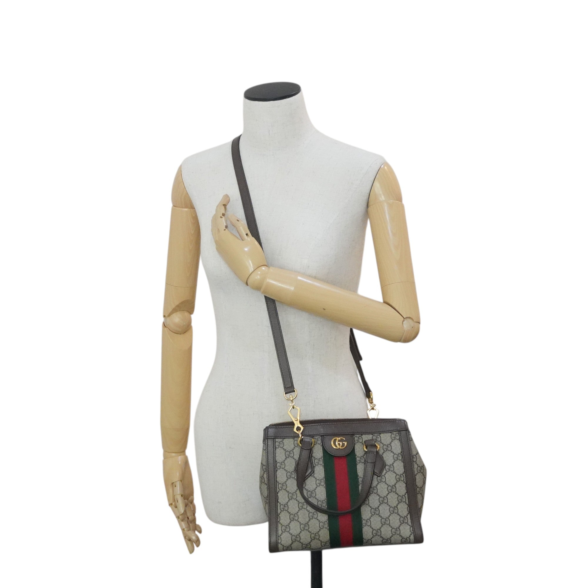 Pre-owned Gucci Ophidia Crossbody Bag Brown