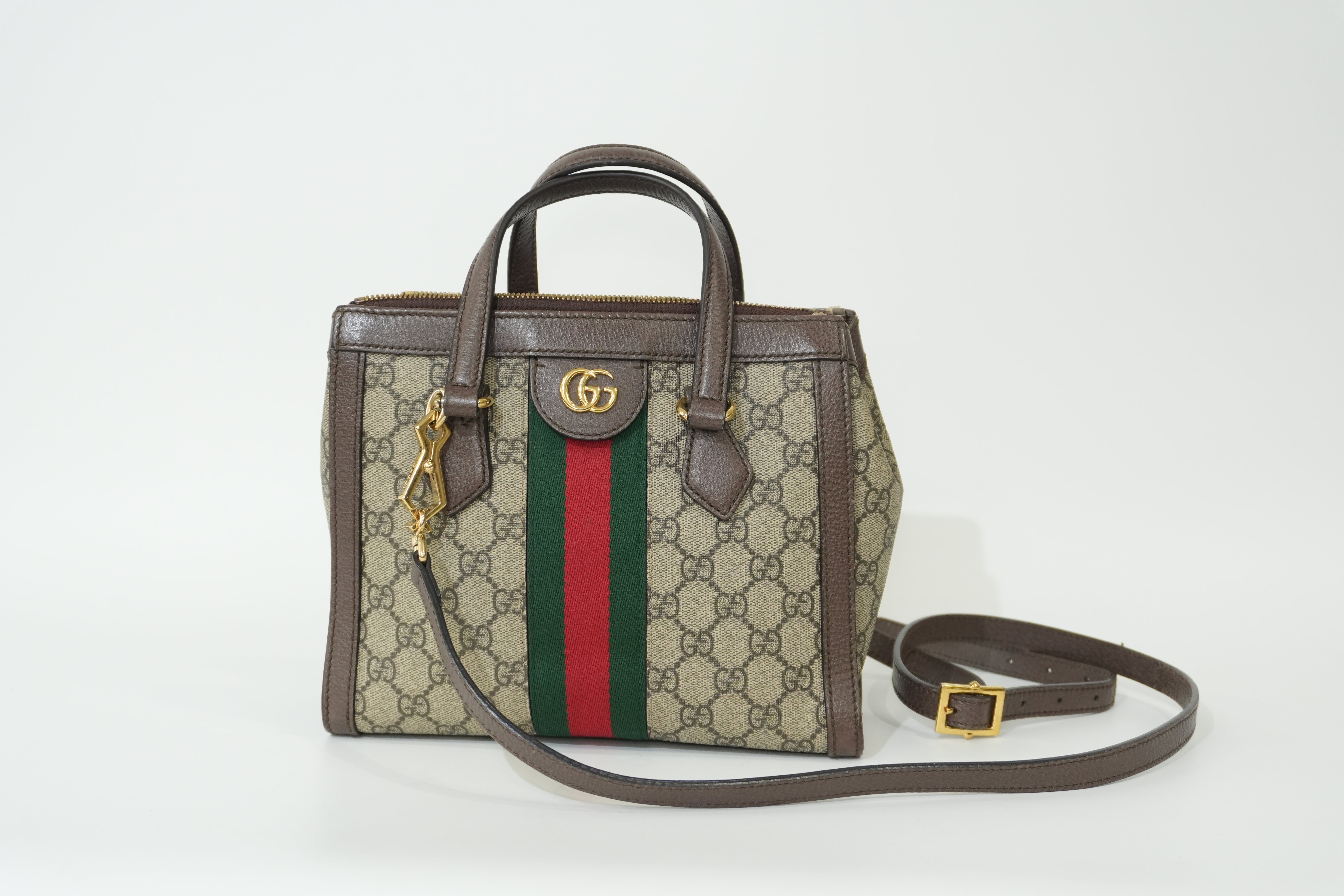 Pre-owned Gucci Ophidia Crossbody Bag Brown