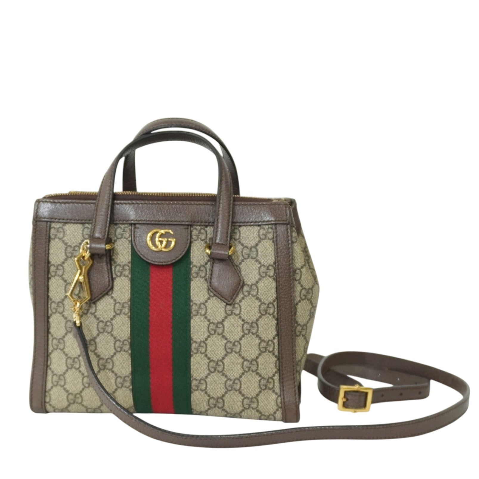 Pre-owned Gucci Ophidia Crossbody Bag Brown