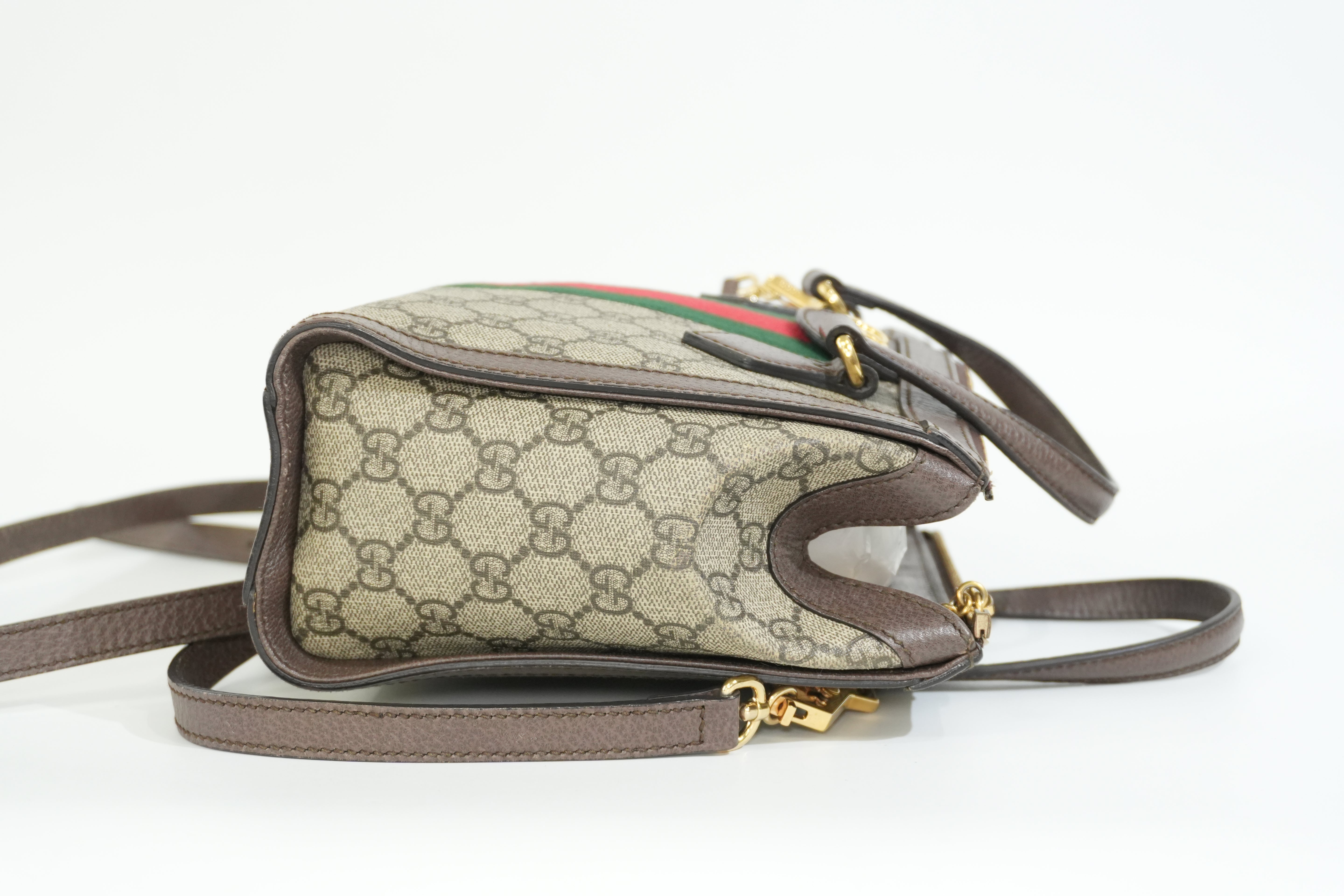 Pre-owned Gucci Ophidia Crossbody Bag Brown
