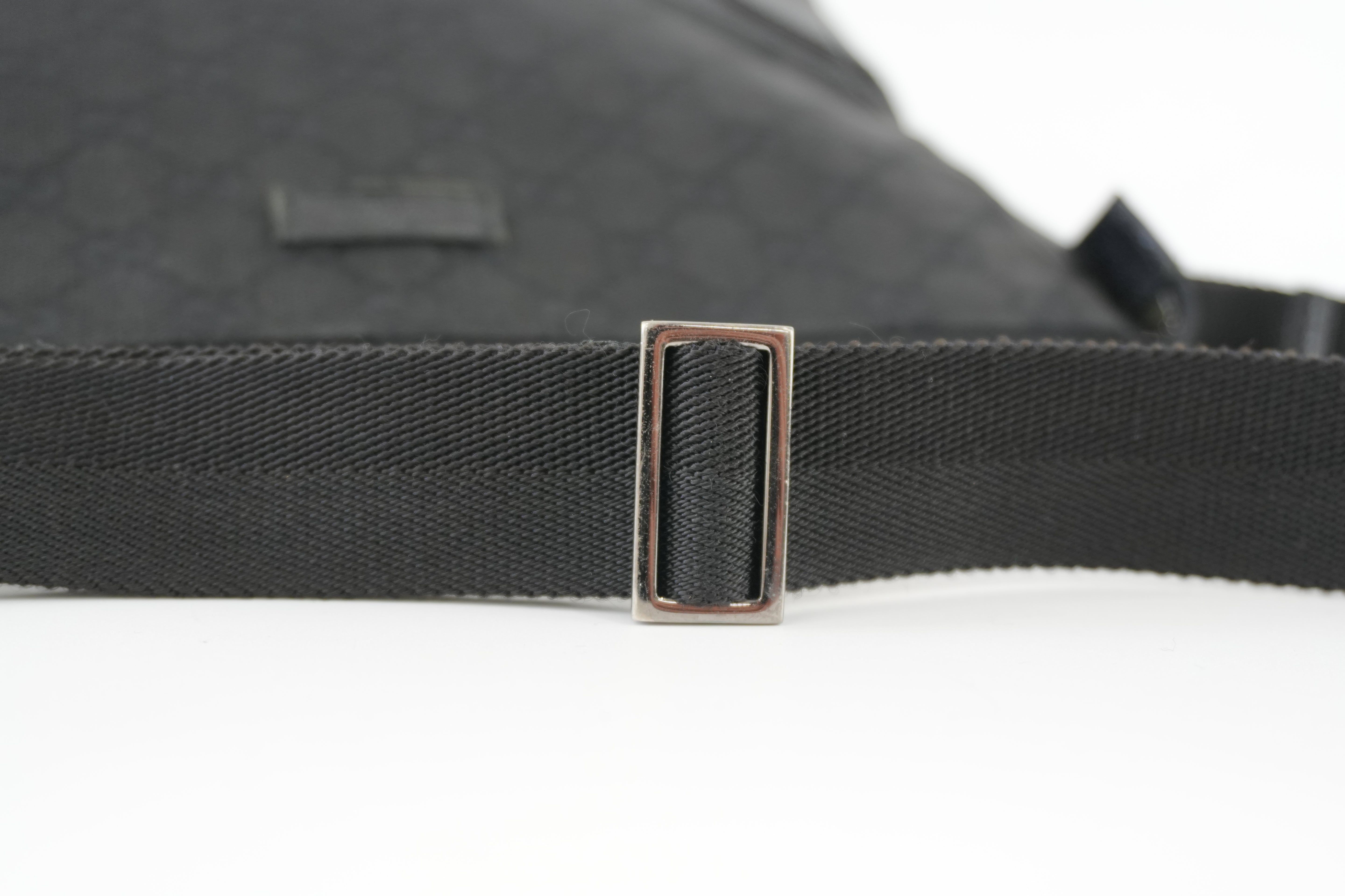 Gucci Shoulder Bag Black Canvas Used