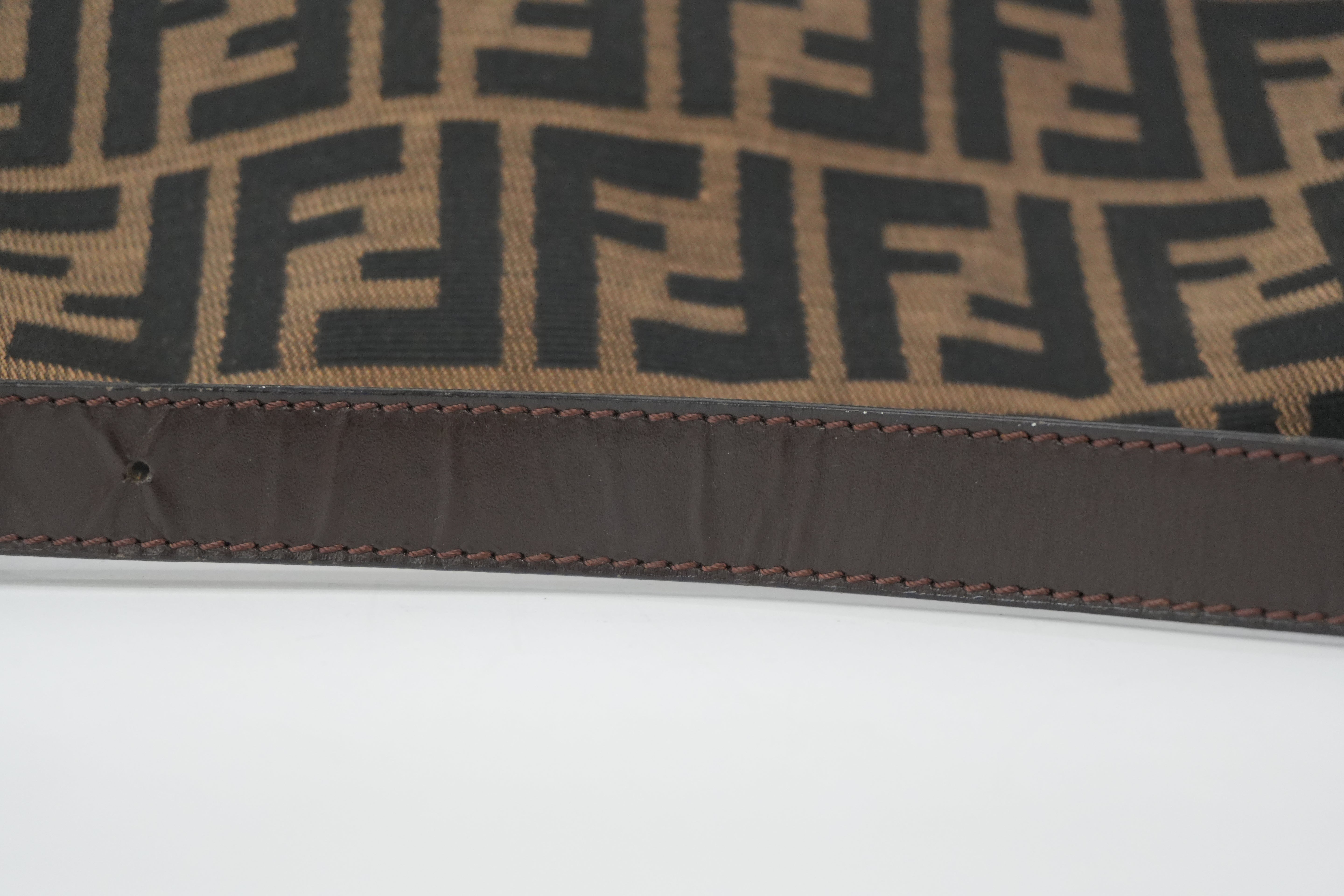 Pre-Owned Fendi Zucca Mama Baguette Shoulder Bag Brown