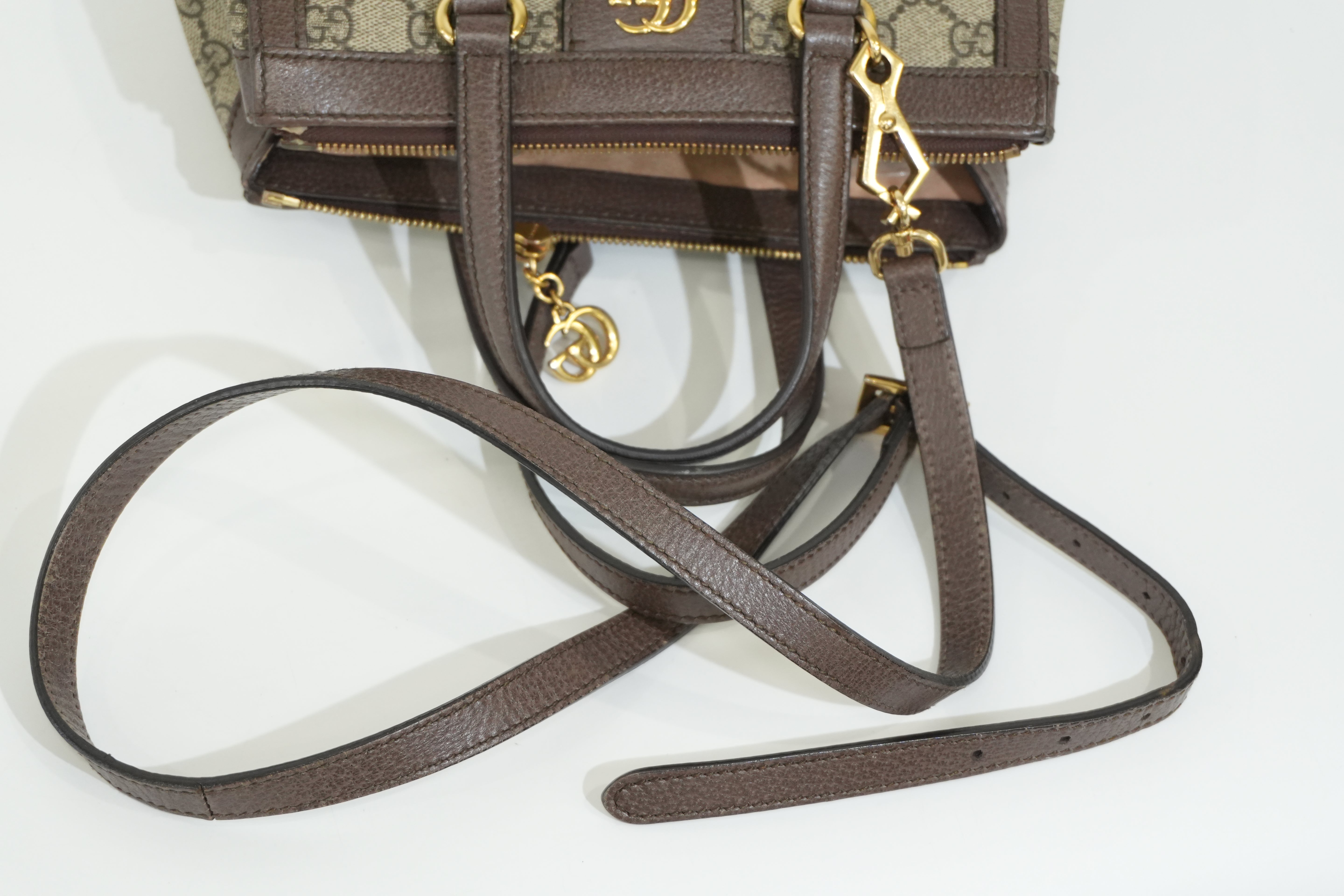 Pre-owned Gucci Ophidia Crossbody Bag Brown
