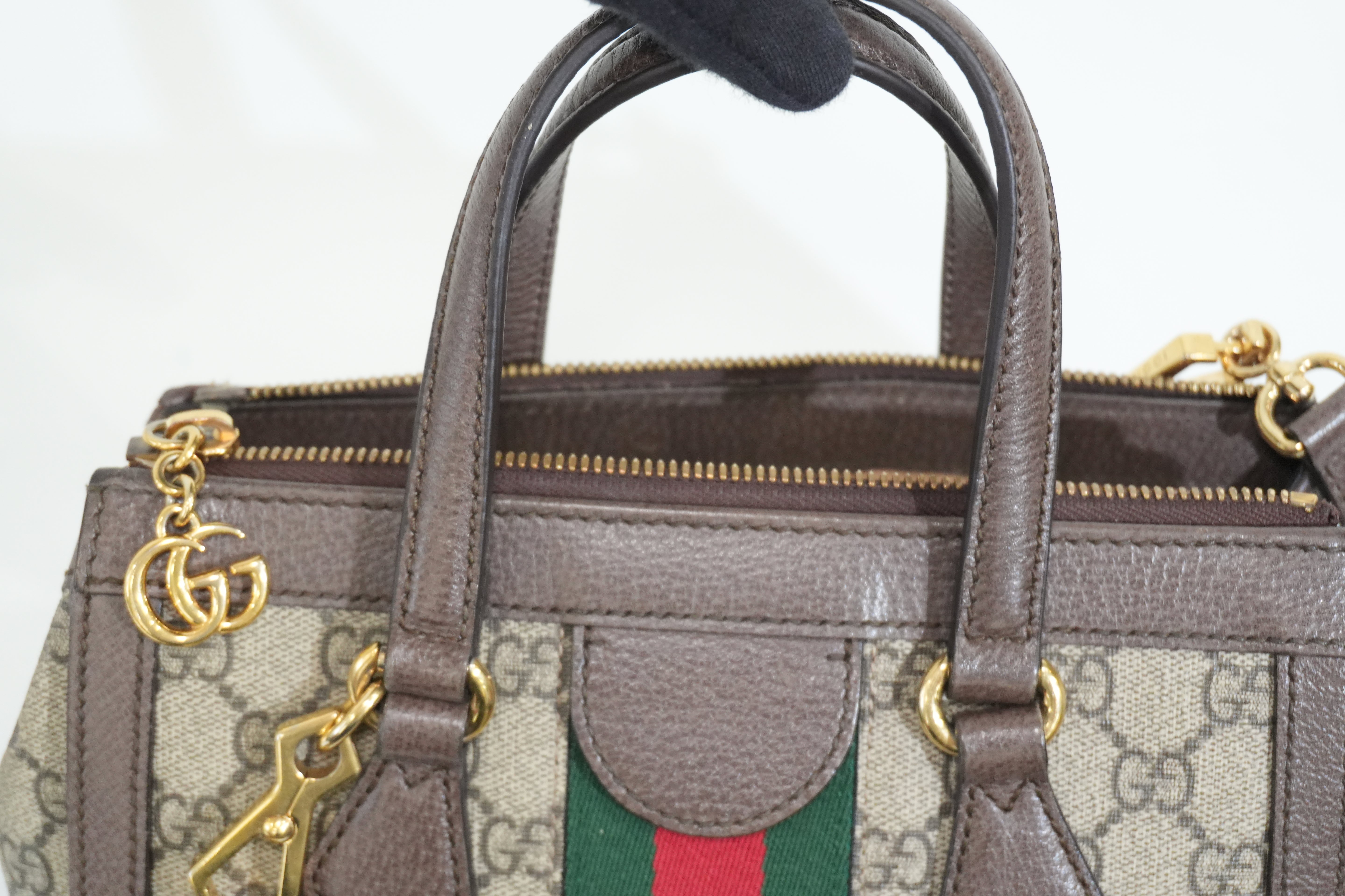 Pre-owned Gucci Ophidia Crossbody Bag Brown