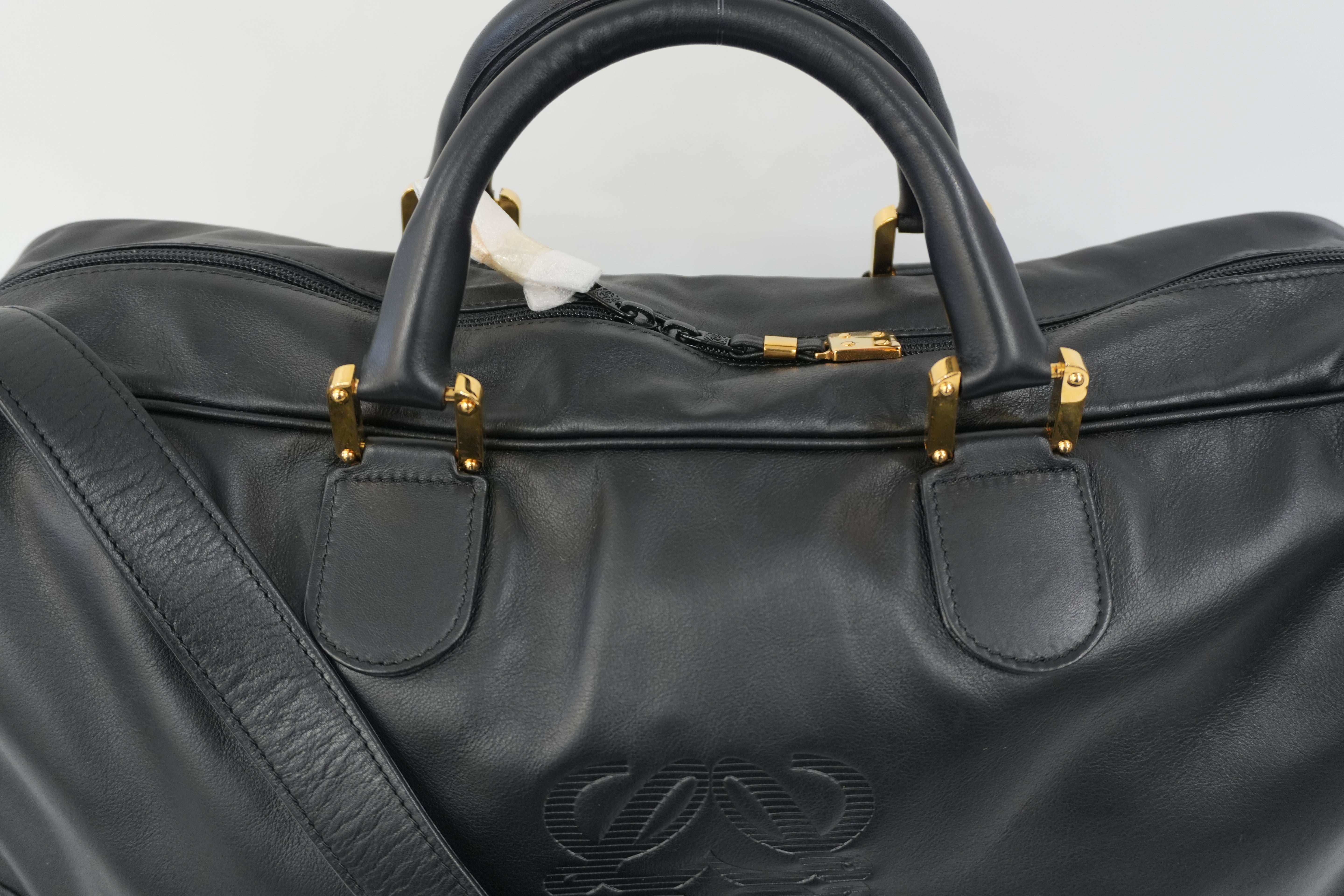 Pre-Owned Loewe Anagram Boston Bag Black