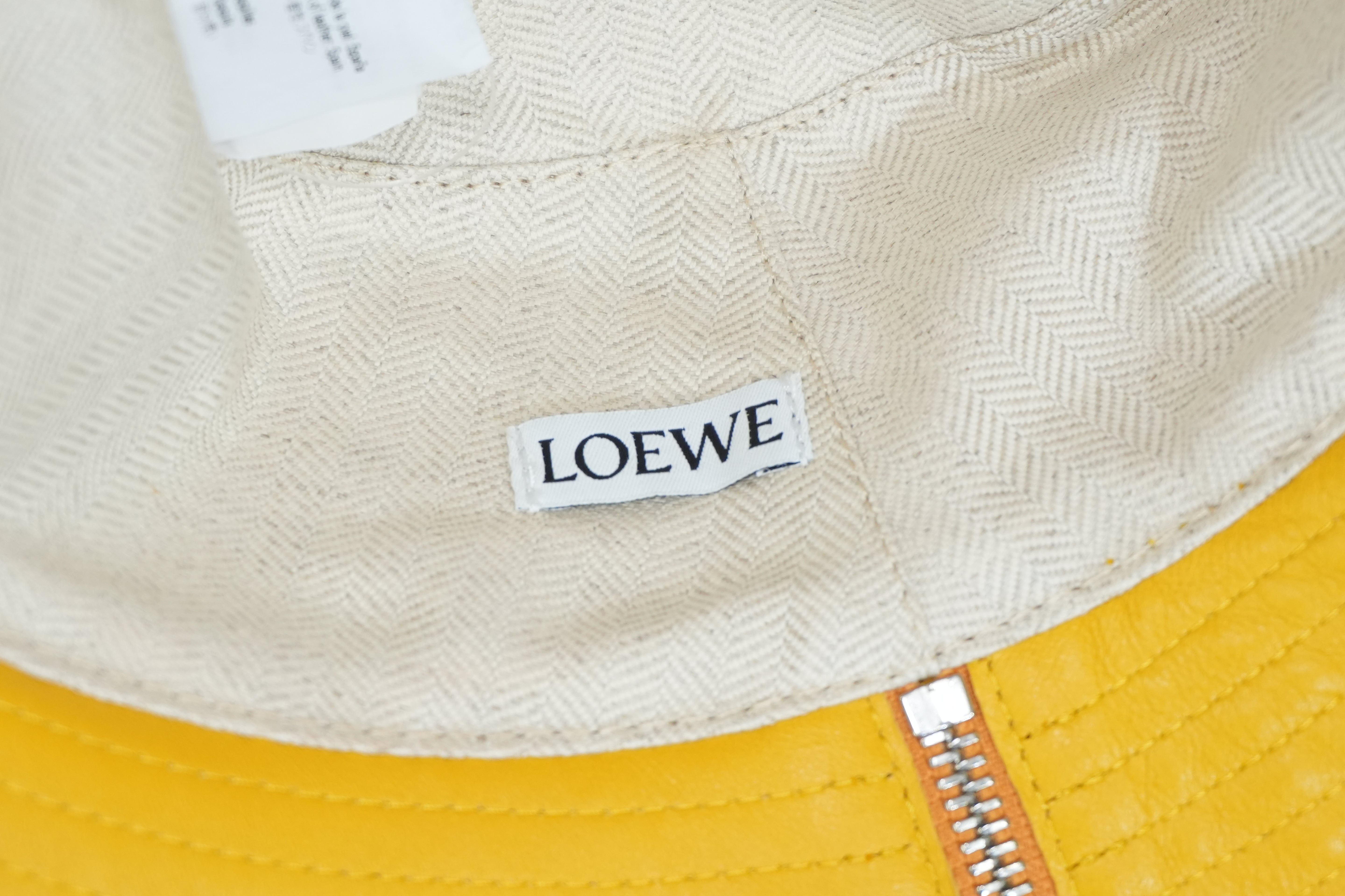 Pre-owned Loewe Seaman Bucket Hat Yellow