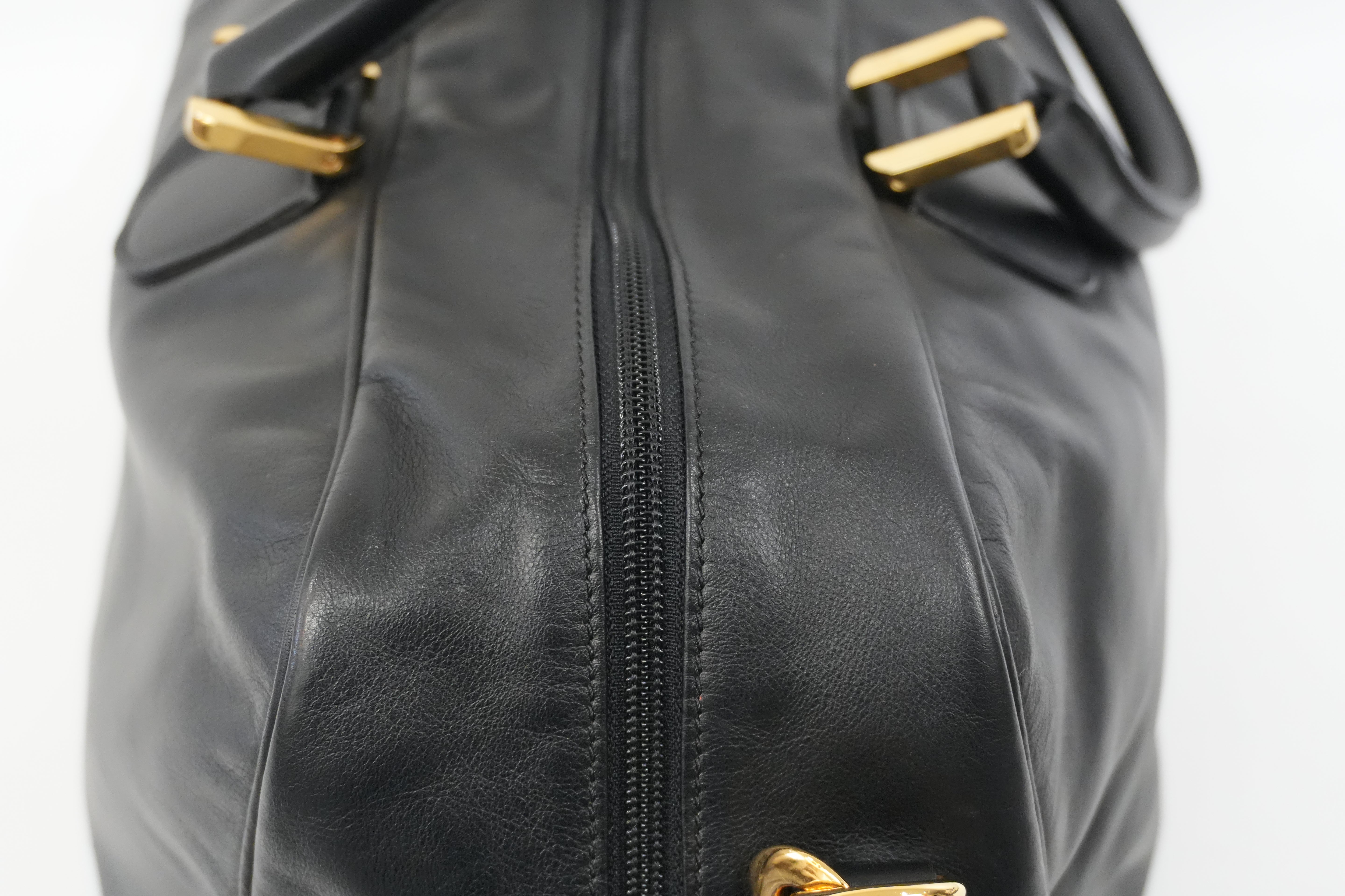 Pre-Owned Loewe Anagram Boston Bag Black
