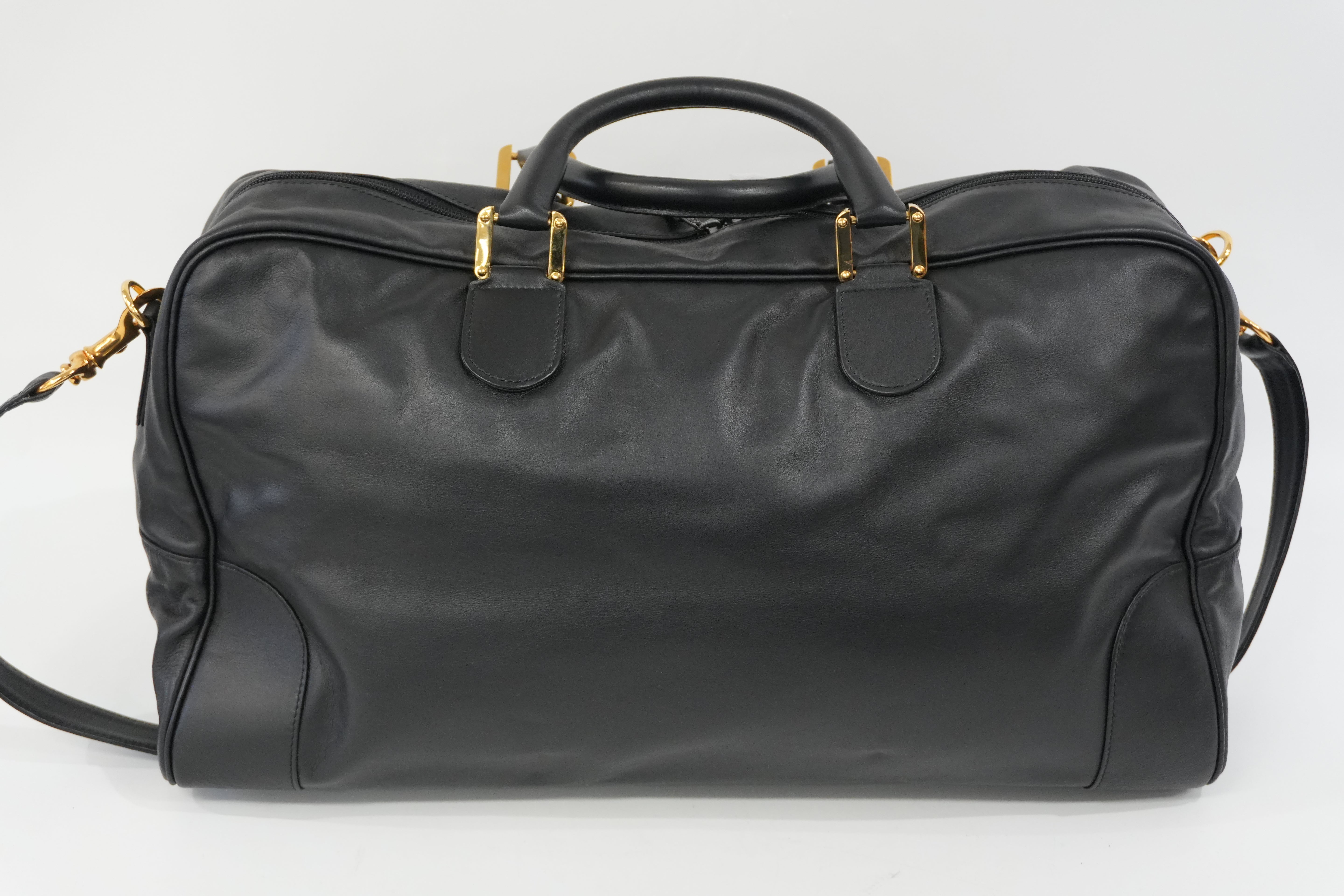 Pre-Owned Loewe Anagram Boston Bag Black